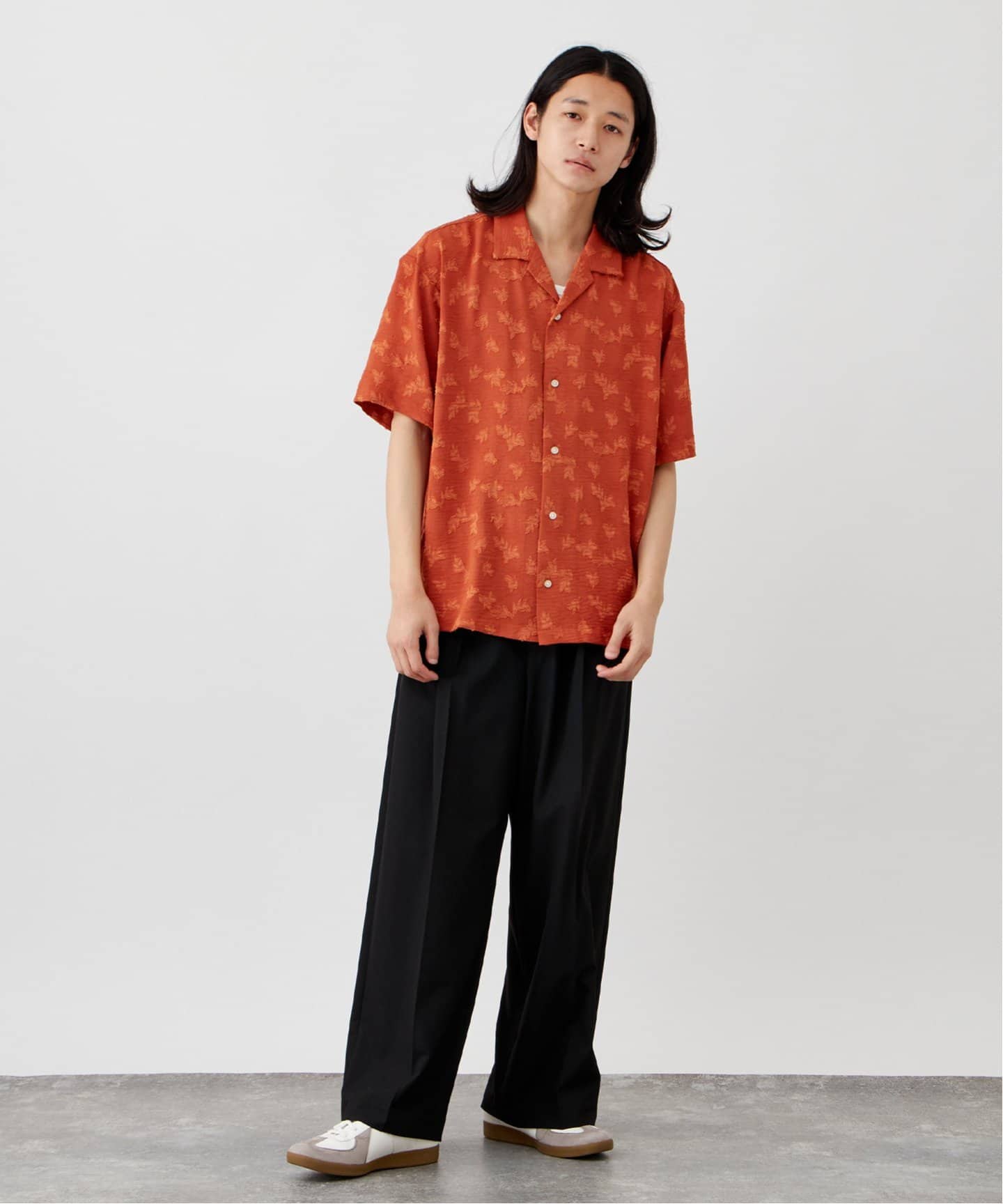 カットジャガード ハーフスリーブシャツ（シャツ／ブラウス）｜B.C