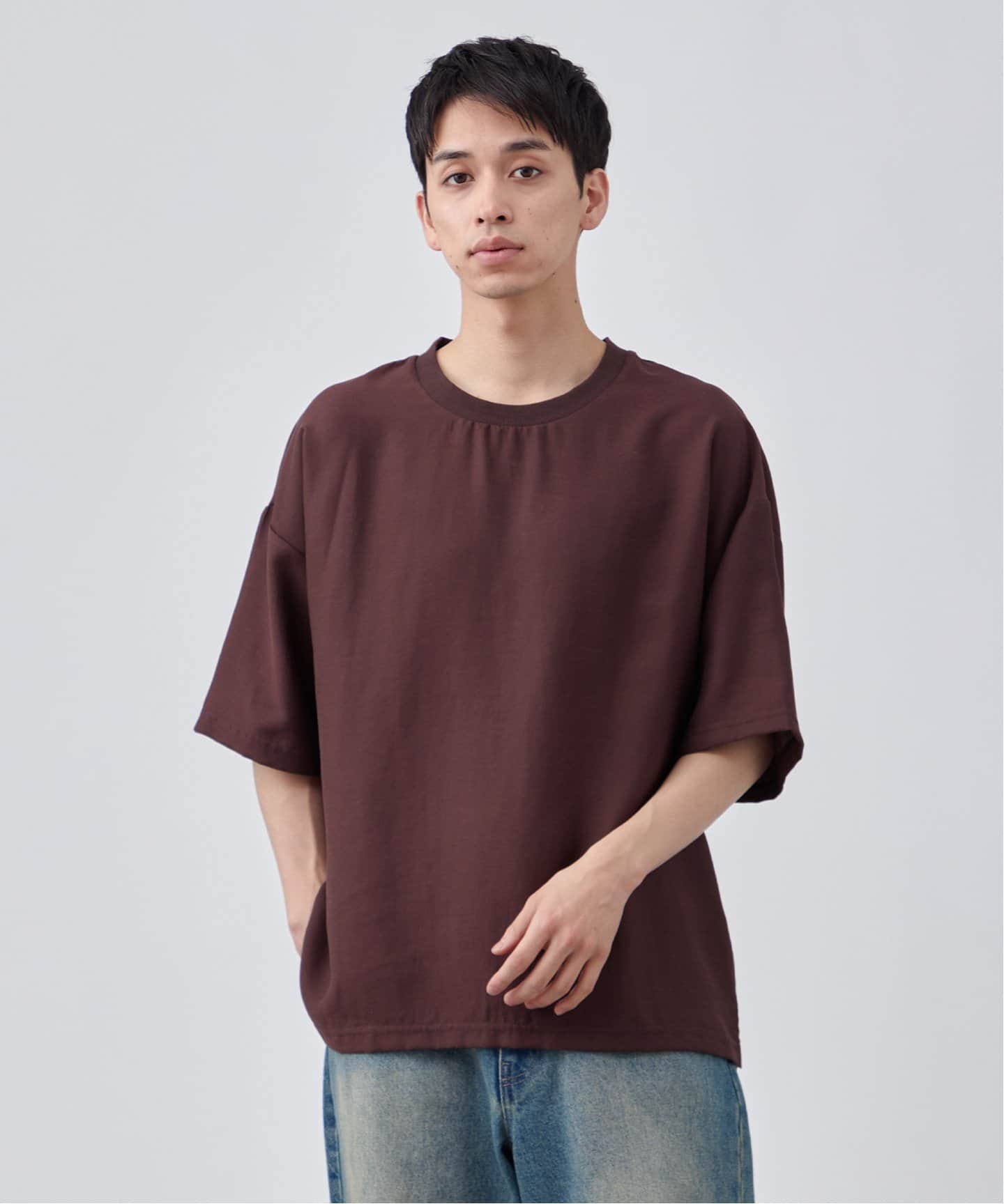 MECRE◆長袖カットソー/FREE/レーヨン/ベージュ/2222511025-0 AZUL BY MOUSSY | フェイクレイヤードベストセットロングT (T