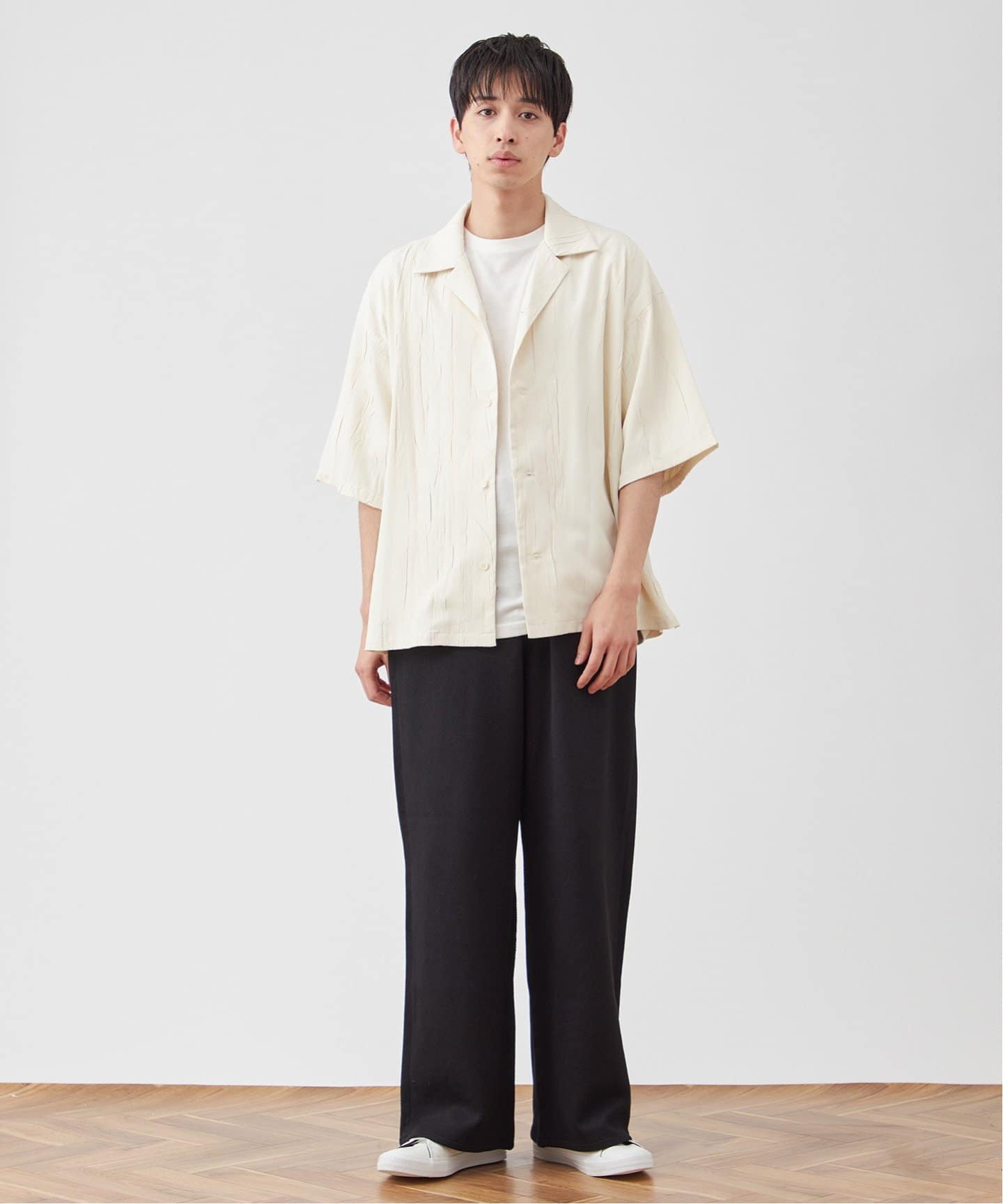 Deux Allures/ドゥ アリュール】ワッシャーカイキン シャツ