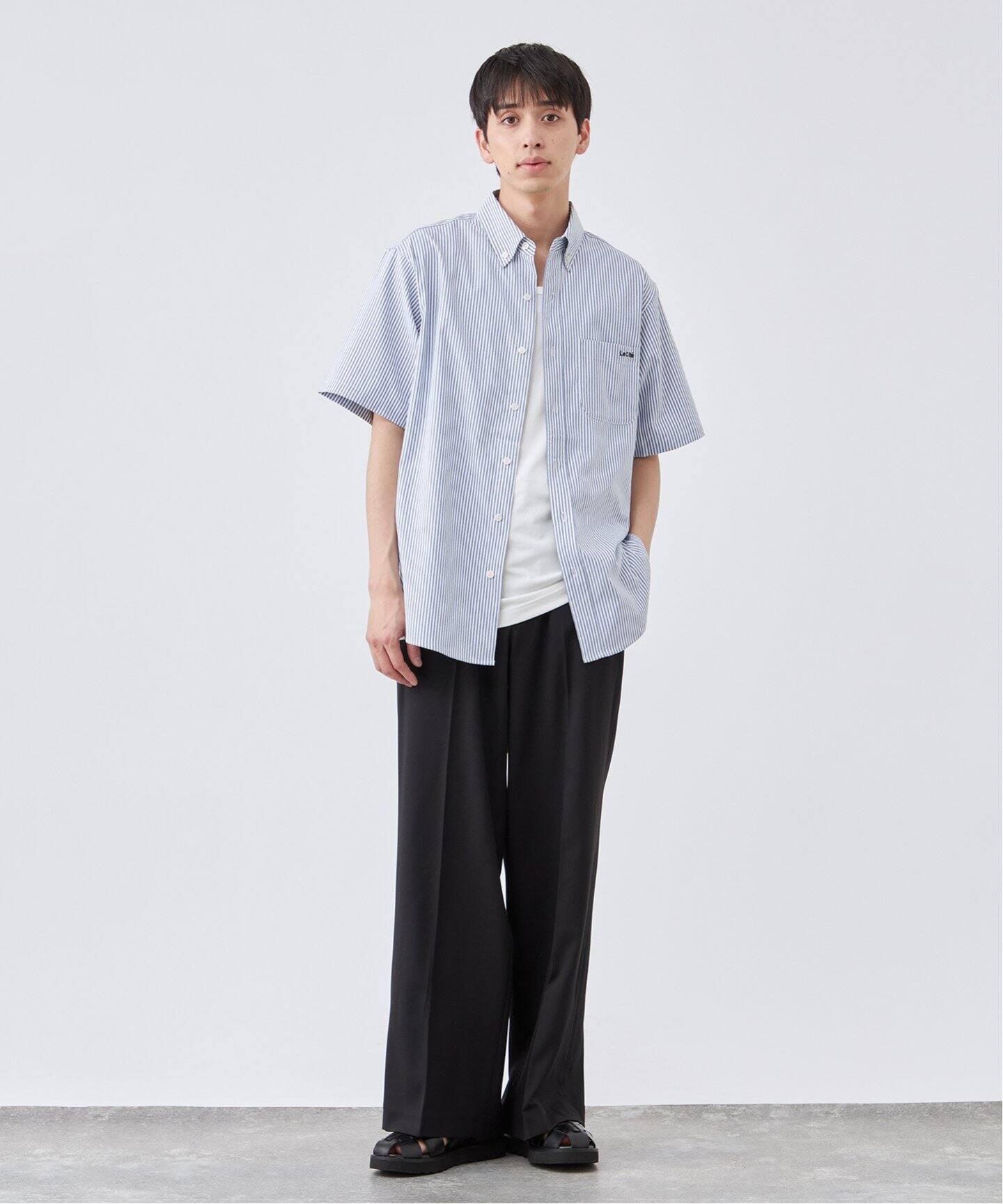Séfr ブラック半袖シャツ Sefr シャツ Sefr(セファー) NOAM SHIRT SF-25SS M-036 メンズ