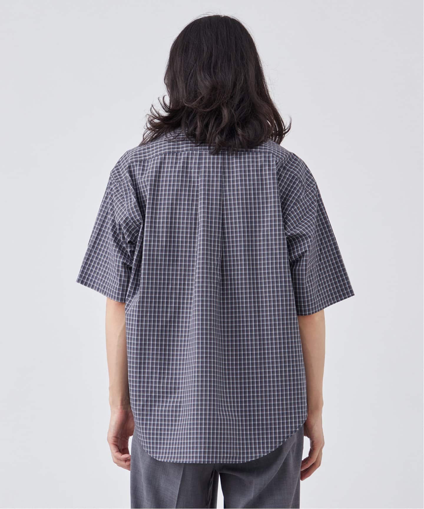PLAID オーバーサイズ ハーフスリーブ チェックシャツ（シャツ