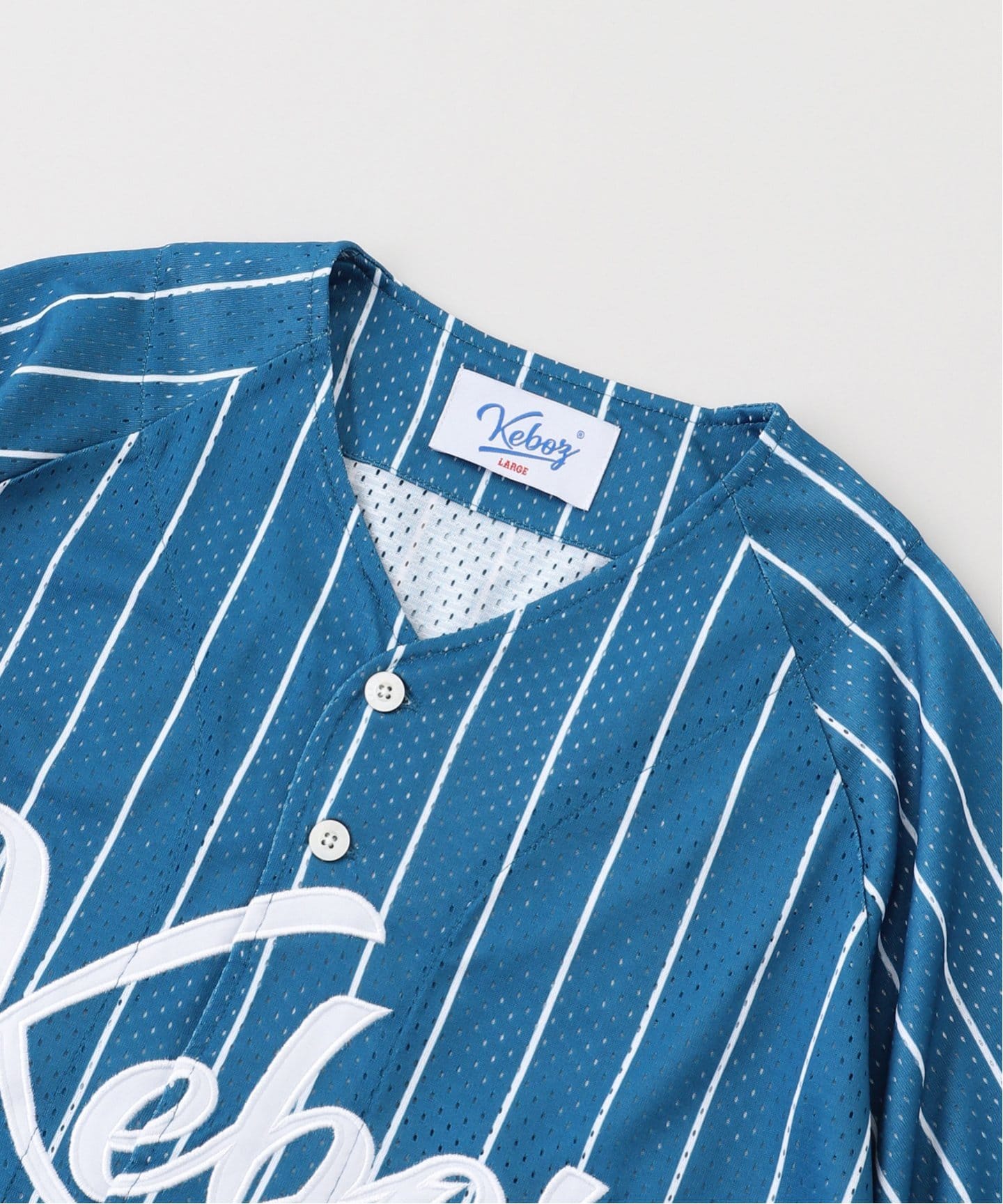 KEBOZ/ケボズ MESH STRIPE BASEBALL JERSEY（シャツ／ブラウス