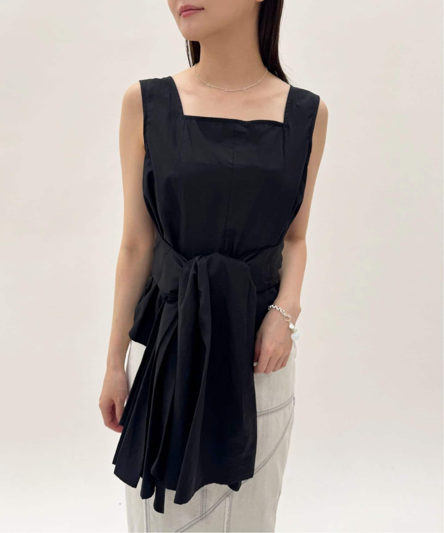 naoki tomizuka/ナオキ トミズカ】Tie front sleeveless blou