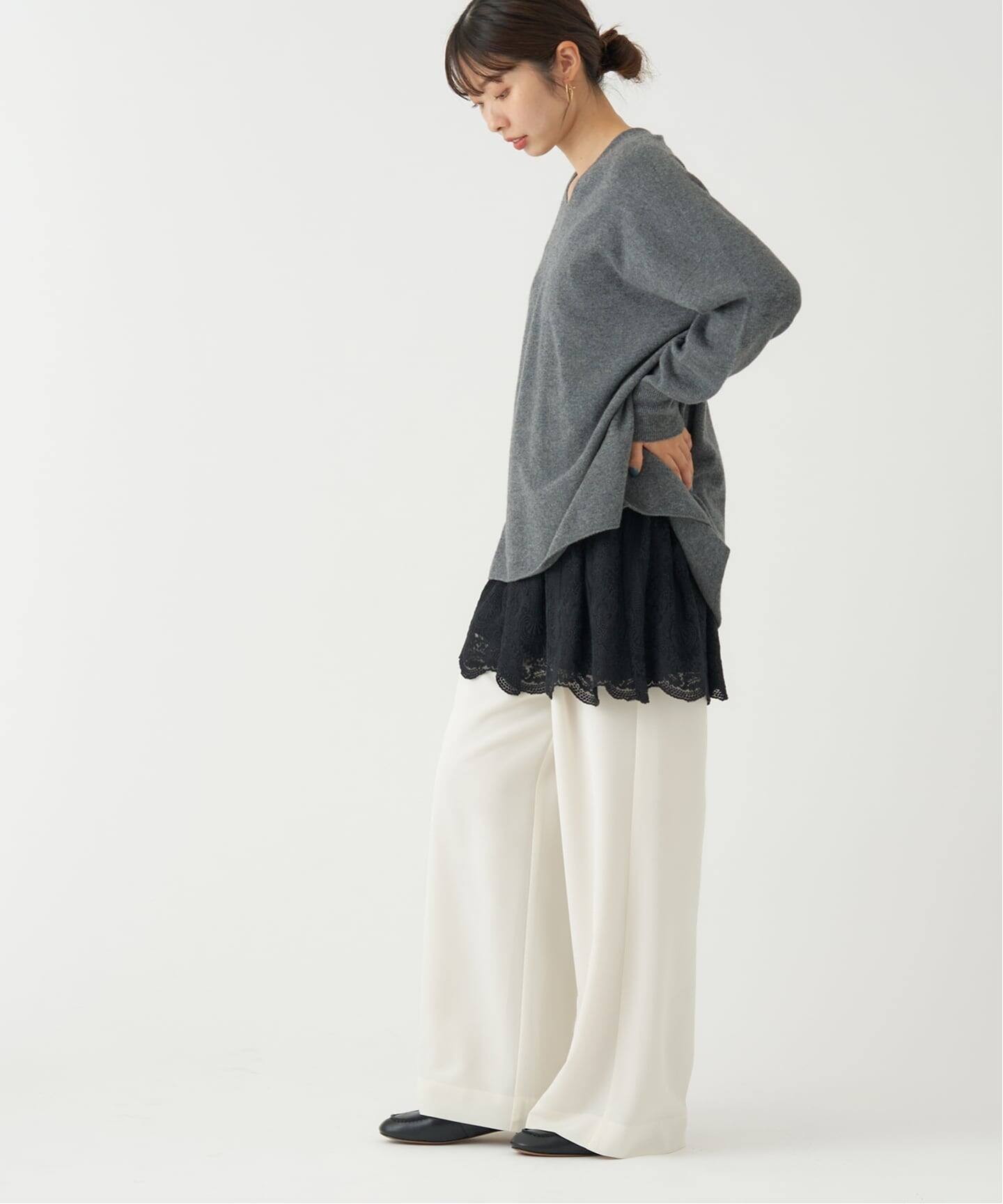 イエナ　アンティークチュールバテンキャミ　ブラック イエナ IENA 《追加予約》アンティークチュールバテンキャミ