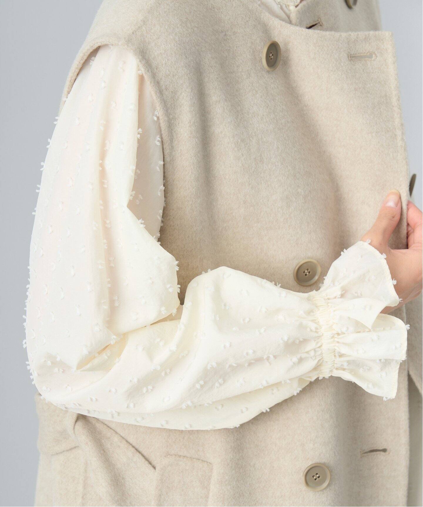 ドットタフタショートギャザーブラウス（シャツ／ブラウス）｜IENA  