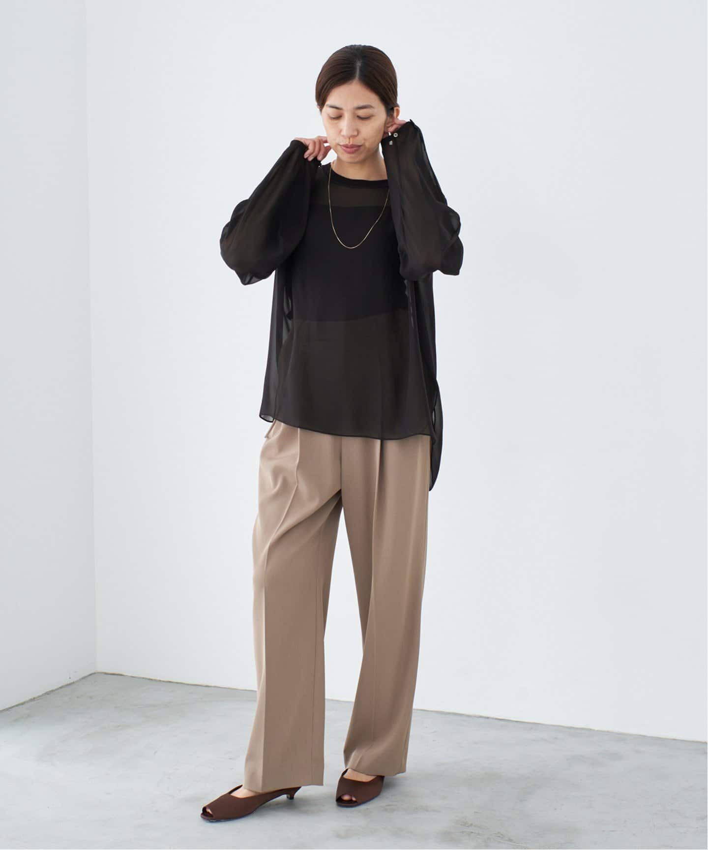 IENA シフォンドビーカシュクールブラウス IENA（イエナ）の「シフォンドビーカシュクールブラウス（シャツ