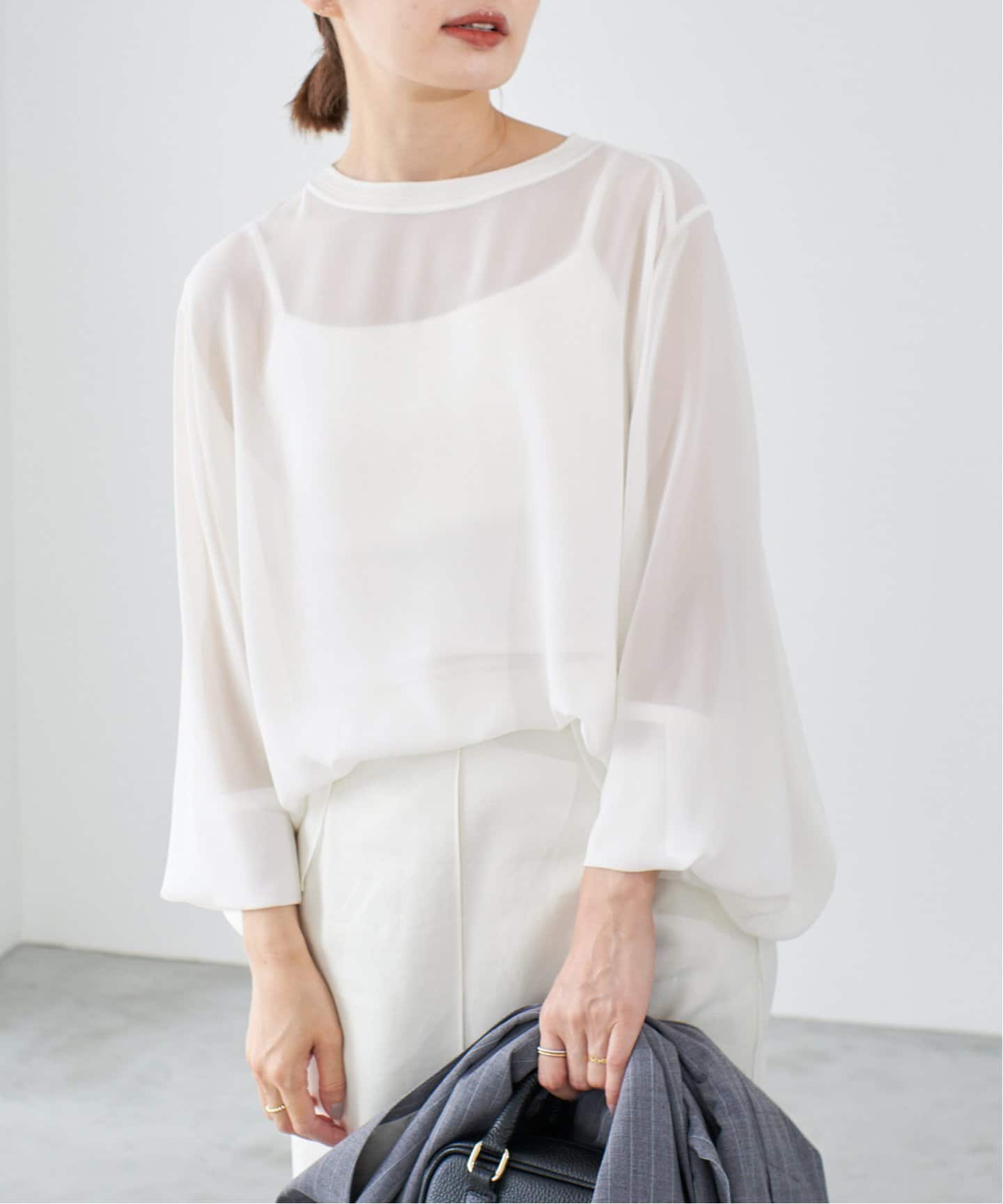 新品 IENA シアーシフォンリブネックブラウス IENA｜《追加》シアーシフォン リブネックブラウス | Rakuten