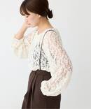 ドット ギャザーブラウス