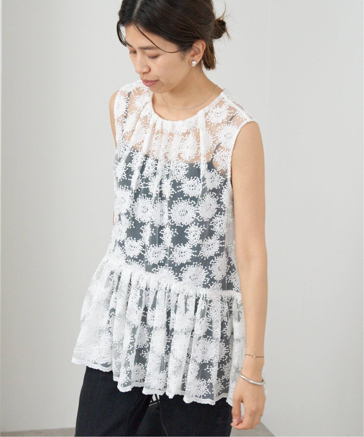 フラワーレース ペプラムブラウス（シャツ／ブラウス）｜IENA