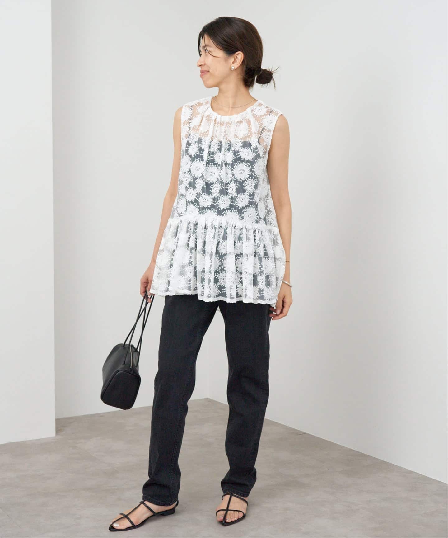 IENA イエナ フラワーレースシャツ ナチュラル 今季美品 イエナ IENA 《予約》フラワーレースシャツ （ナチュラル