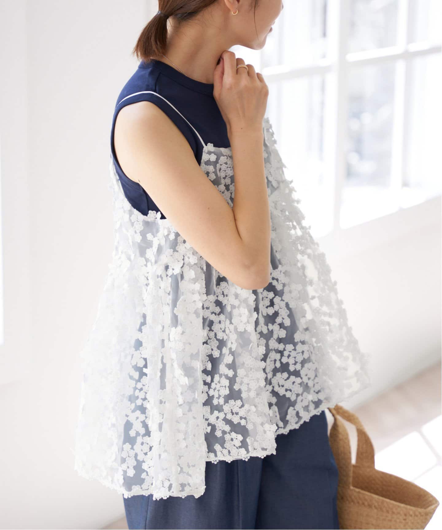 イエナフラワー刺繍キャミソール イエナ IENA 《追加予約》フラワーエンブロイダリー