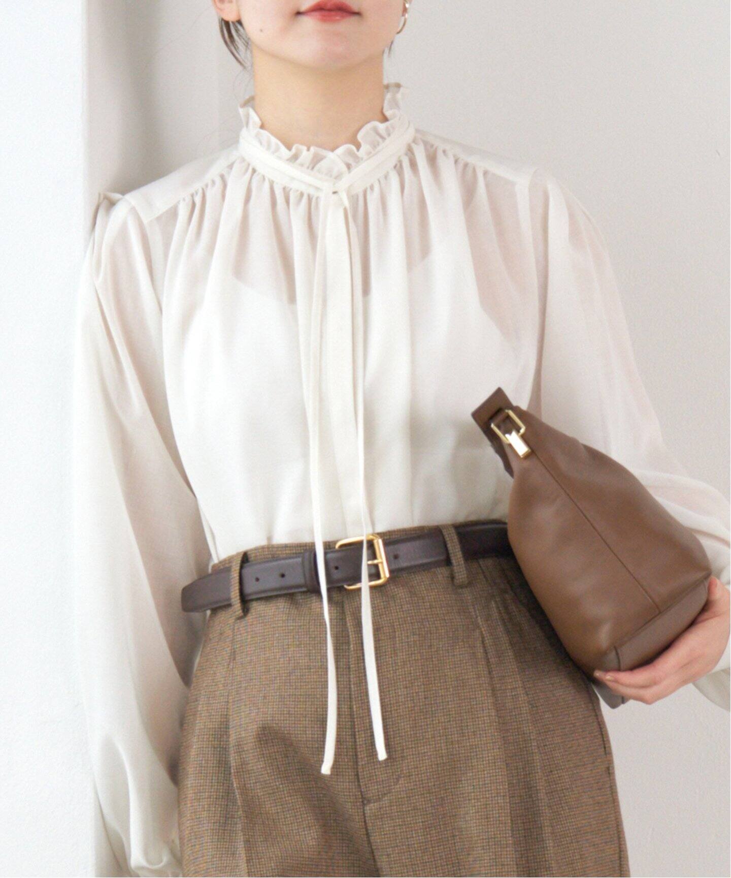 フリルネックブラウス（シャツ／ブラウス）｜IENA（イエナ）の通販