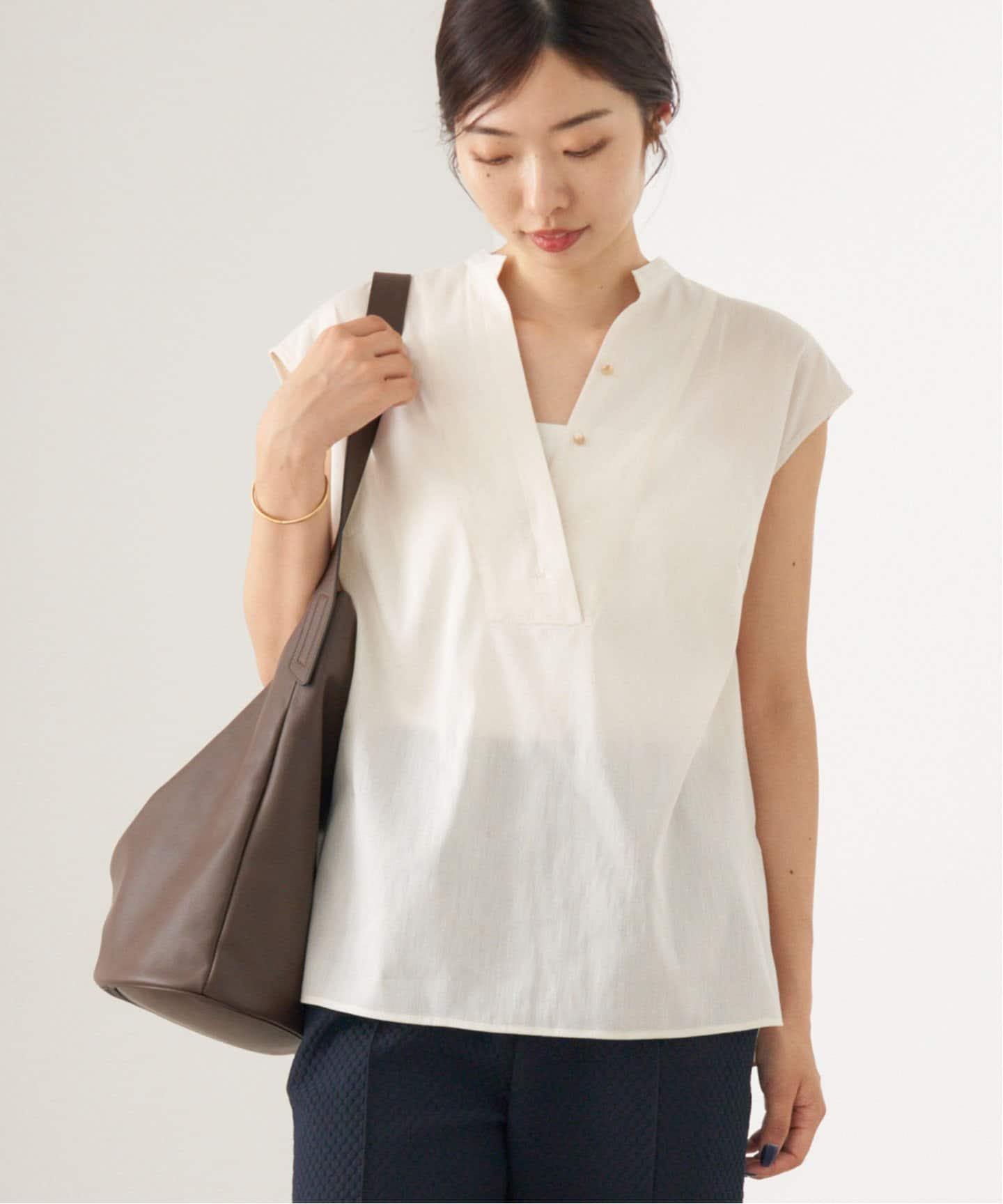IENA◆SOヘンプノースリーブシャツ/ノースリーブブラウス/FREE/--/25051900977020 ヘンプ ノースリーブシャツ IENA イエナ グレーB - メルカリ