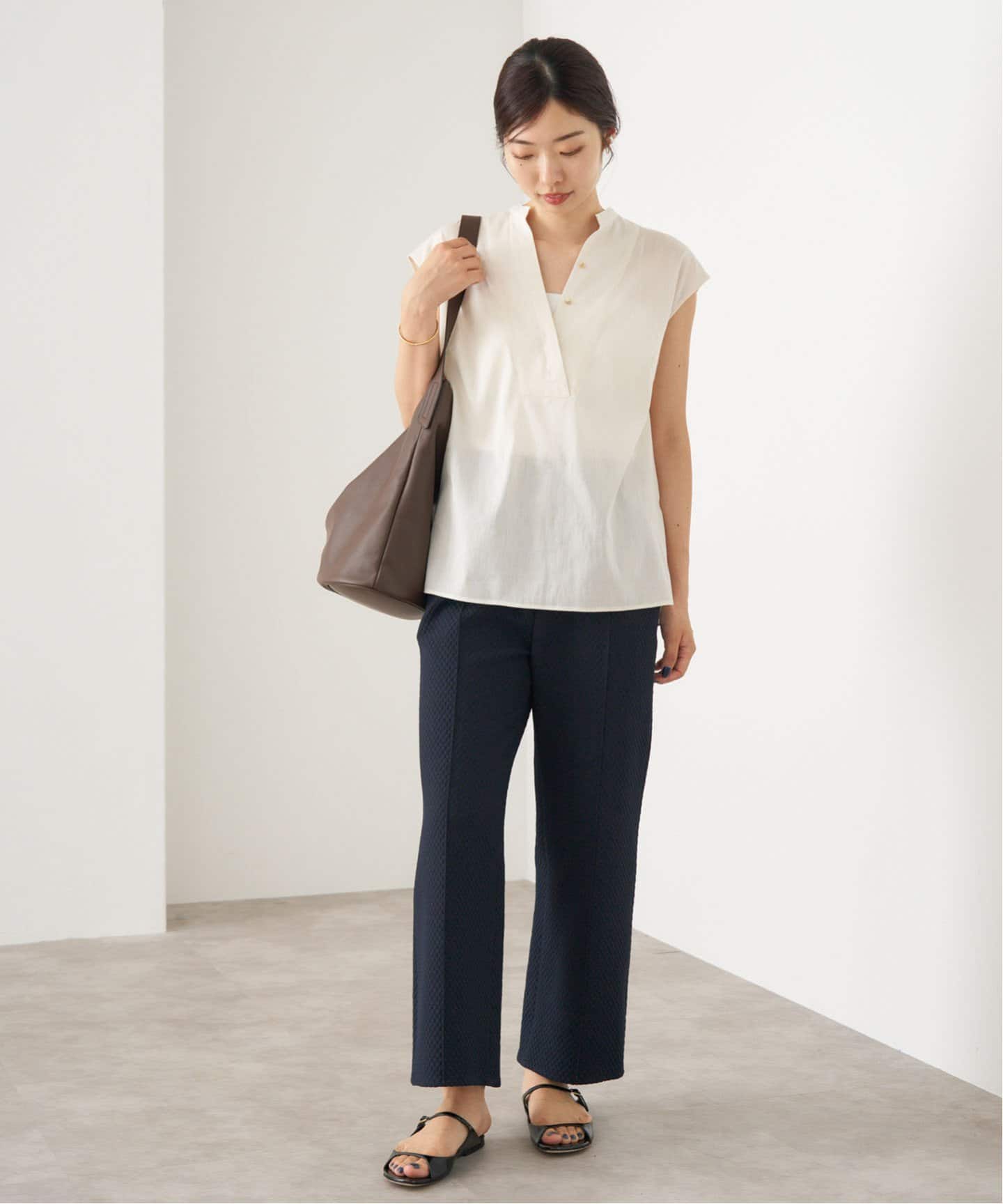 【IENA】リネンノースリーブスキッパーシャツ IENA（イエナ）の「リネンノースリーブスキッパーシャツ◇（シャツ
