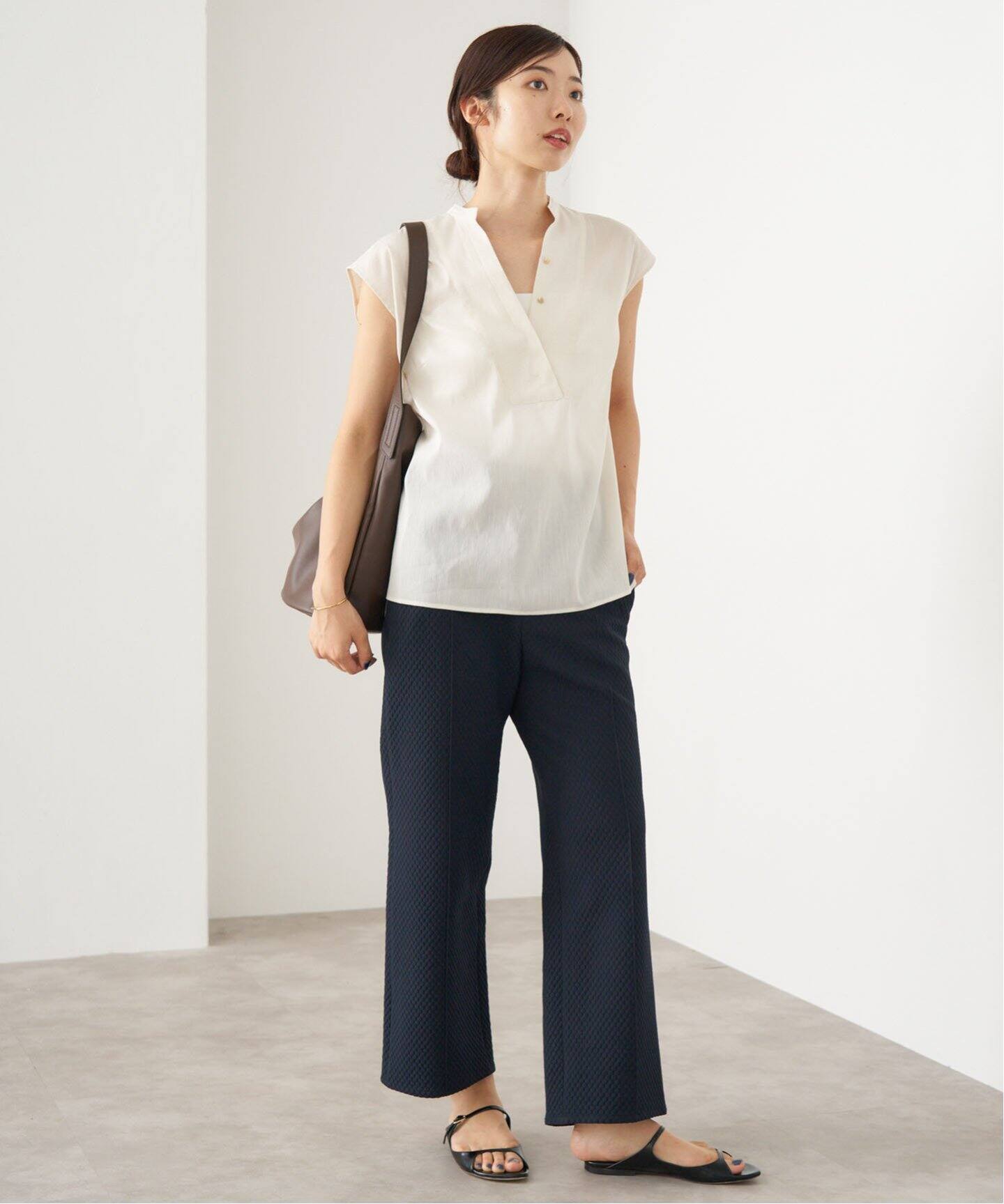 IENA◆SOヘンプノースリーブシャツ/ノースリーブブラウス/FREE/--/25051900977020 リネンミックスノースリーブ（シャツ／ブラウス）｜IENA（イエナ