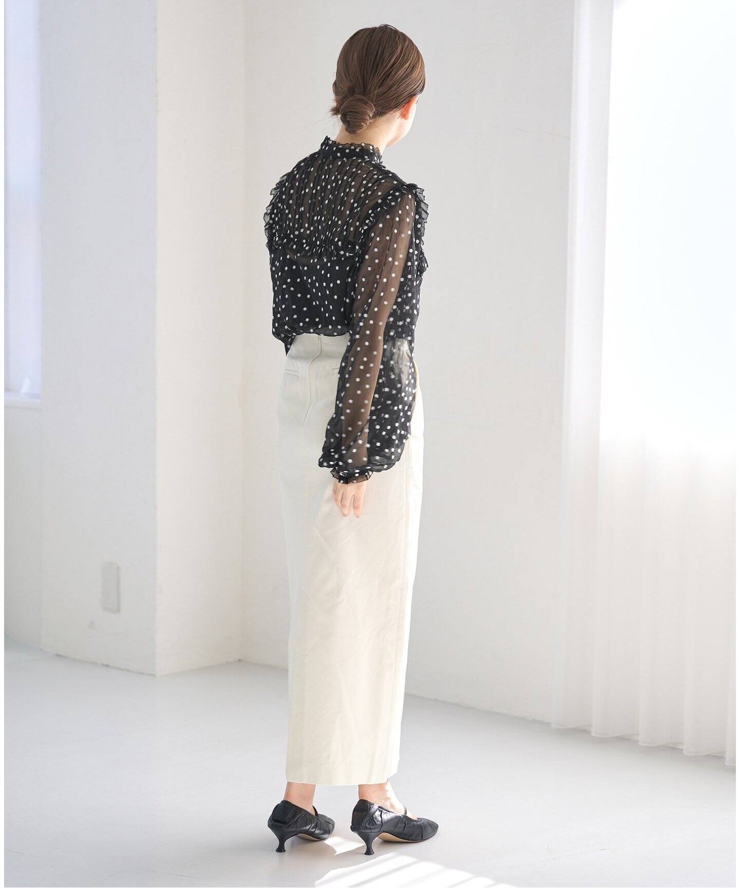 追加》楊柳フリルピンタックブラウス（シャツ／ブラウス）｜IENA