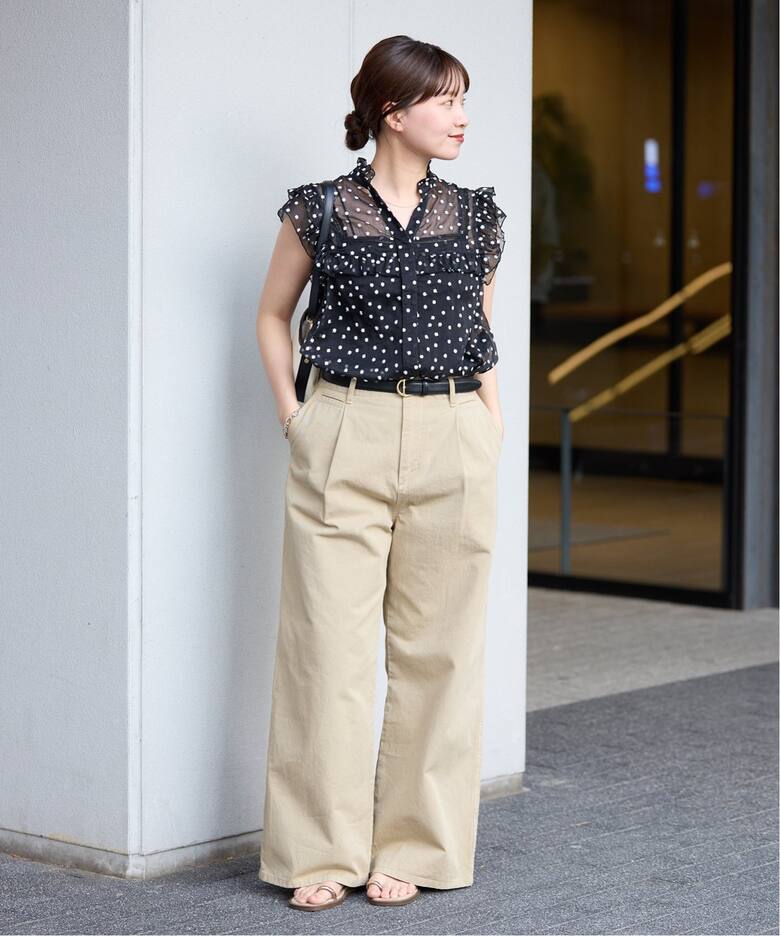 楊柳フリルピンタックフレンチ ブラウス（シャツ／ブラウス）｜IENA  