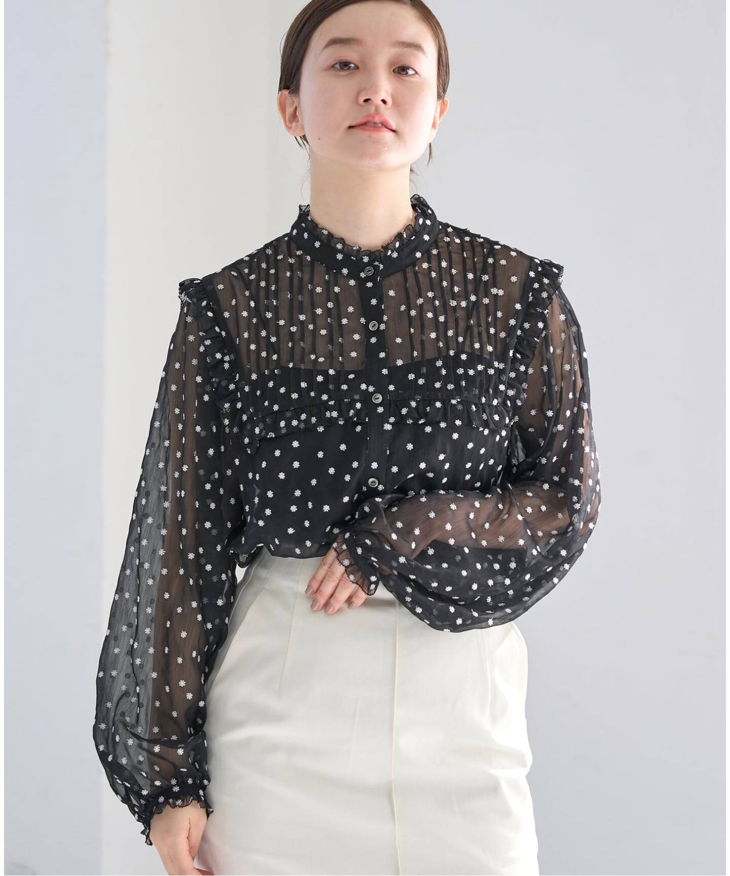 WEB限定/追加2》楊柳フリルピンタックブラウス（シャツ／ブラウス