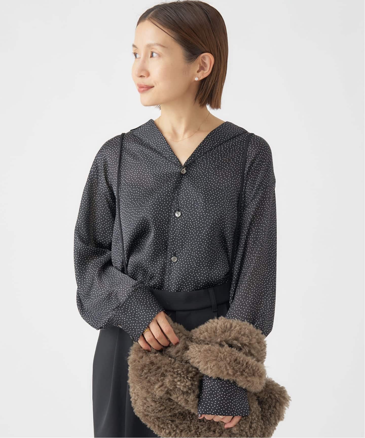 ドットサテン開襟ブラウス（シャツ／ブラウス）｜IENA（イエナ）の通販