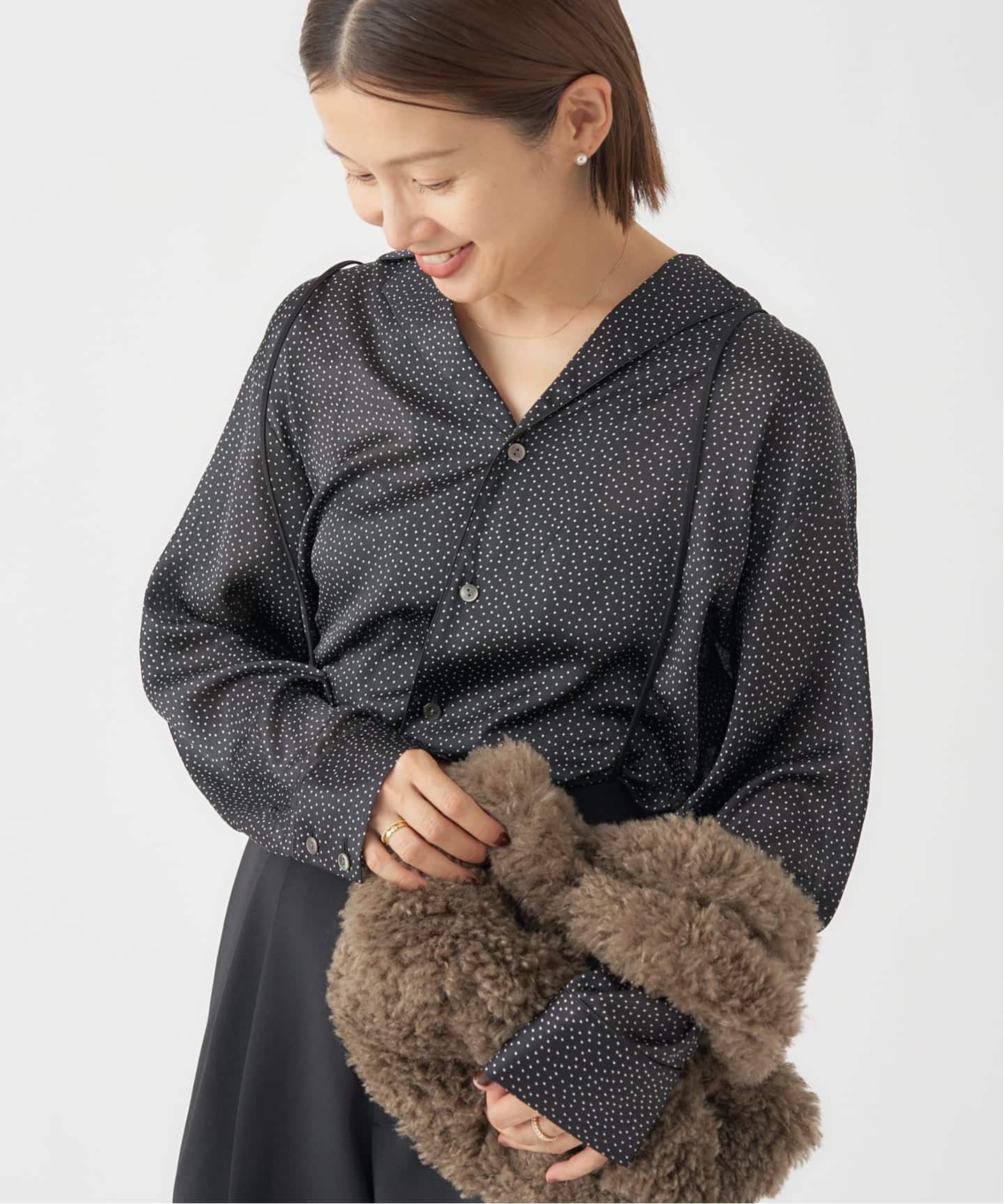 ドットサテン開襟ブラウス（シャツ／ブラウス）｜IENA（イエナ）の通販