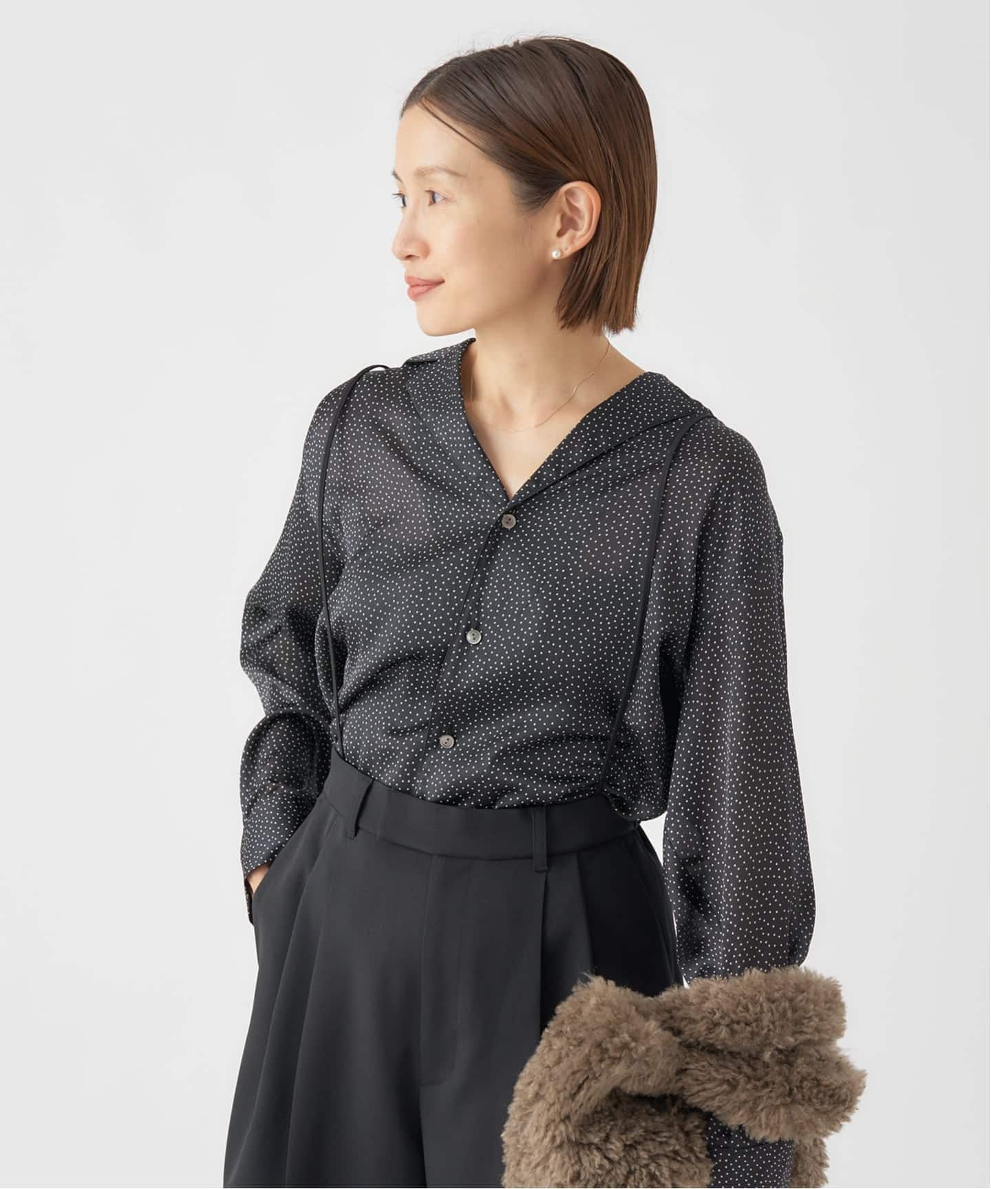 IENA ブラウス IENA ブラウス シャツ 「追加」コットンシュリンクフリルハーフ