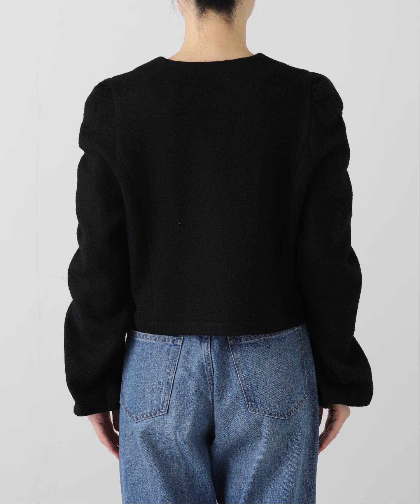 美品❣️ IENA ウェーブシャーリングパフブラウス ブラック IENA 17SS 今季美品 ウェーブシャーリングパフブラウス 【公式通販】
