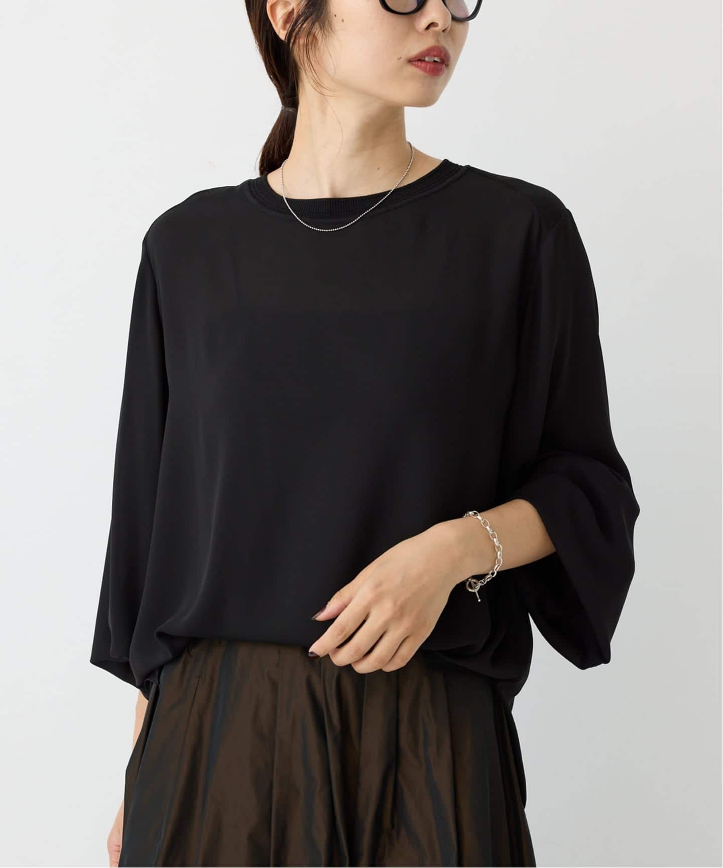 ジョーゼットリブネックブラウス（シャツ／ブラウス）｜IENA（イエナ