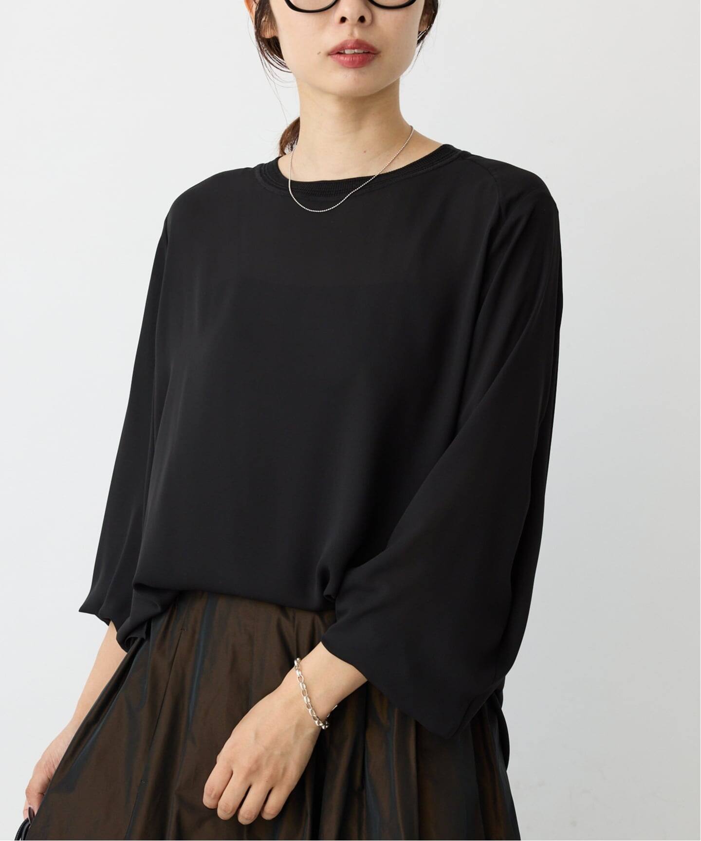 ジョーゼットリブネックブラウス（シャツ／ブラウス）｜IENA（イエナ