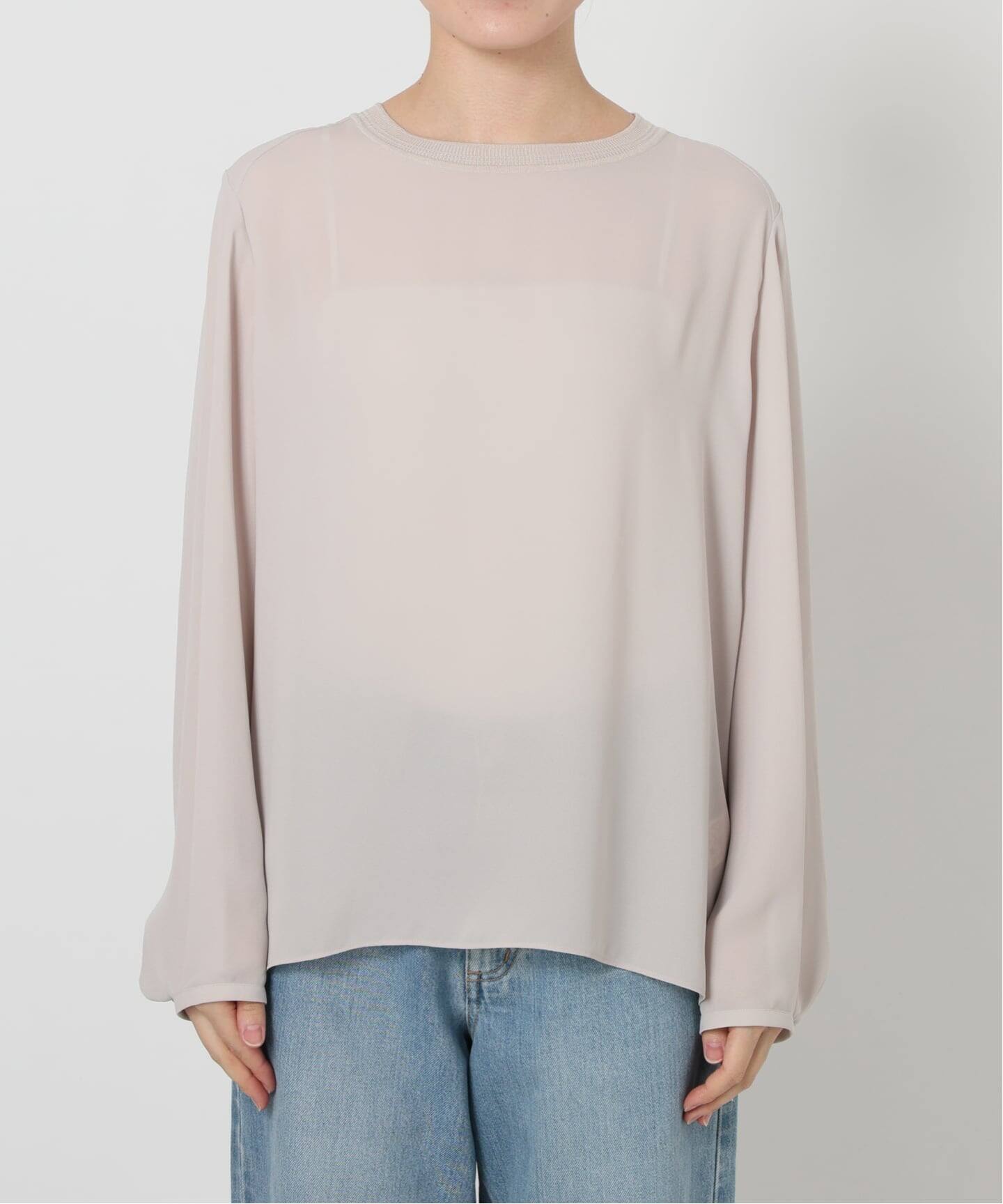 ジョーゼットリブネックブラウス（シャツ／ブラウス）｜IENA（イエナ