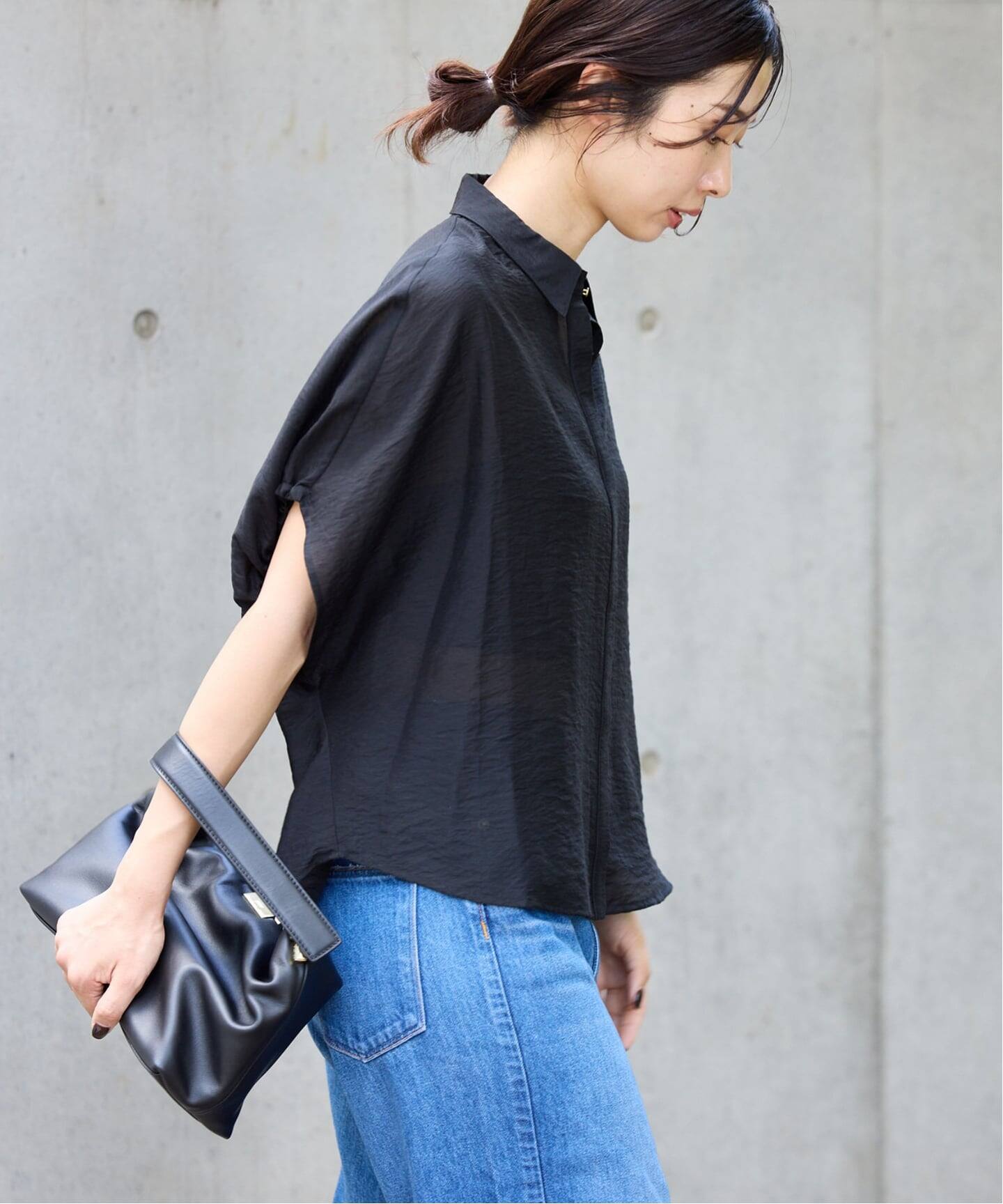 IENA リネン混 襟付きブラウス//未使用タグ付き IENA ブラウス シャツ 「追加」リネン混 襟付きブラウス