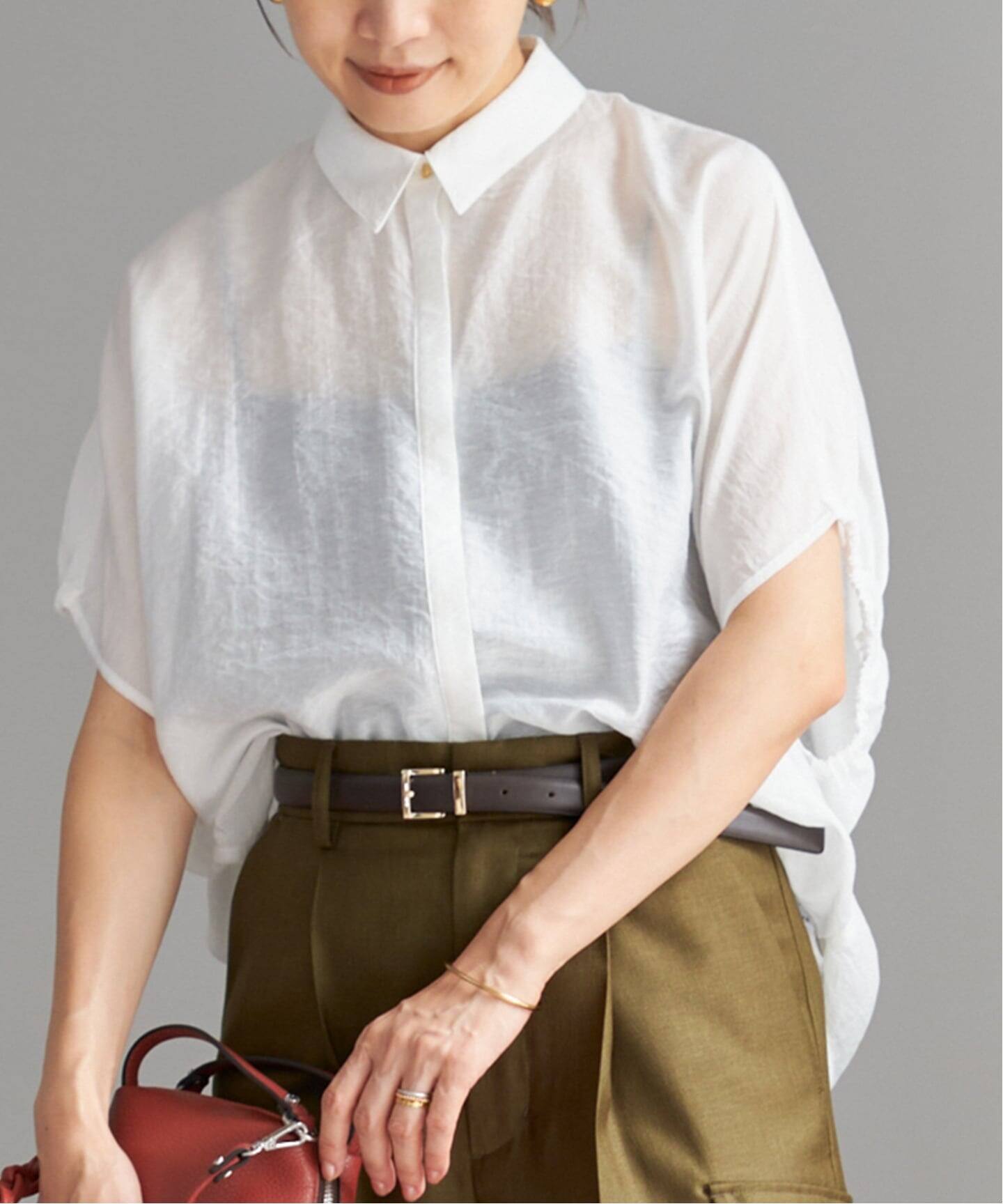 【新品未使用】IENA （イエナ） リネン混 襟付きブラウス リネン混 襟付きブラウス（シャツ／ブラウス）｜IENA（イエナ