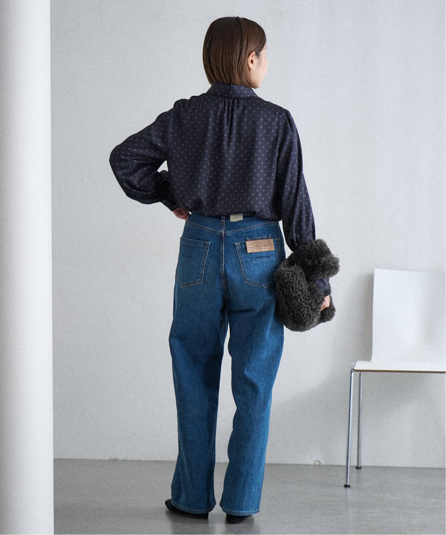 WEB限定/追加3予約》サテンドットタイ付ブラウス（シャツ／ブラウス