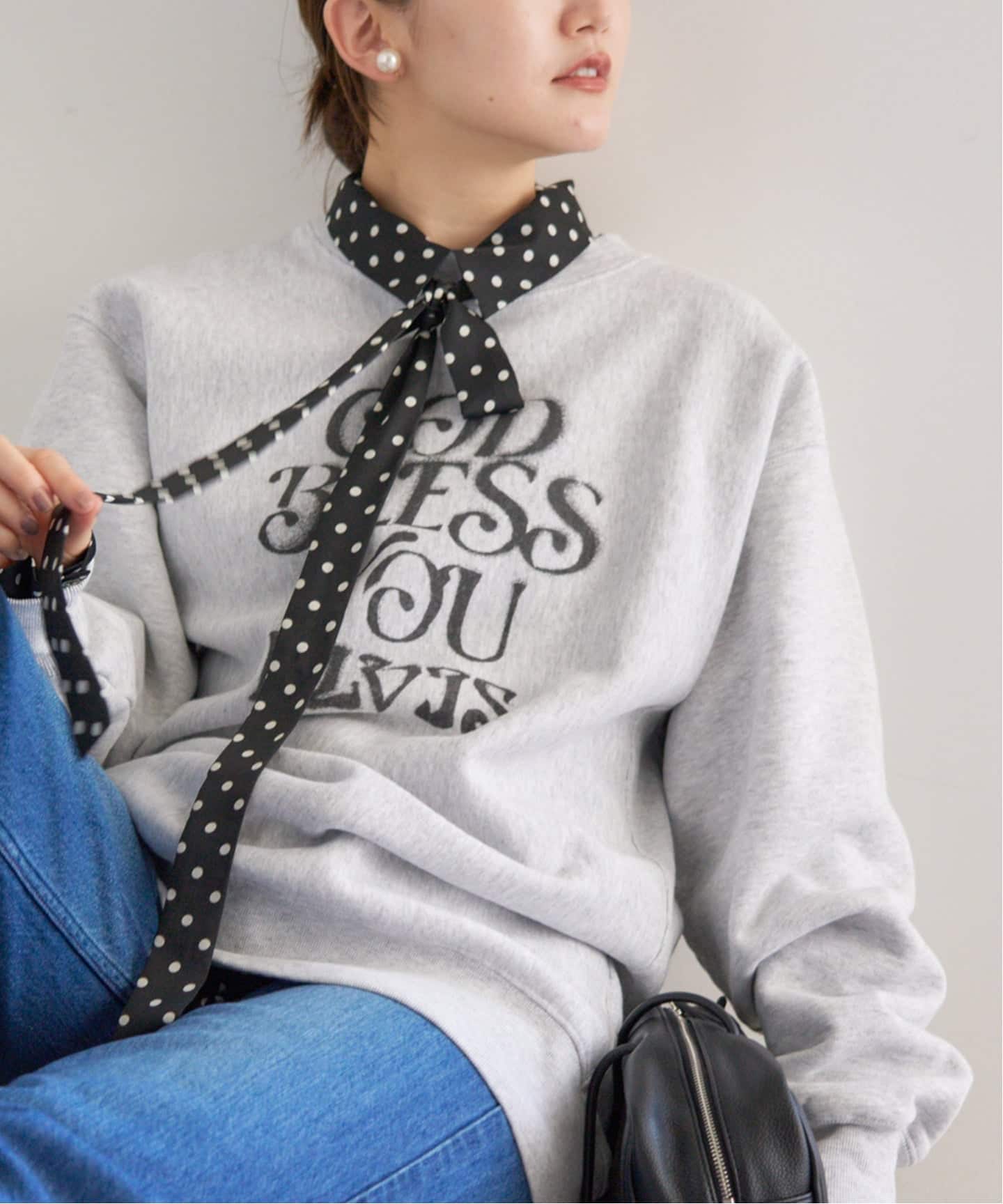 WEB限定/追加3予約》サテンドットタイ付ブラウス（シャツ／ブラウス