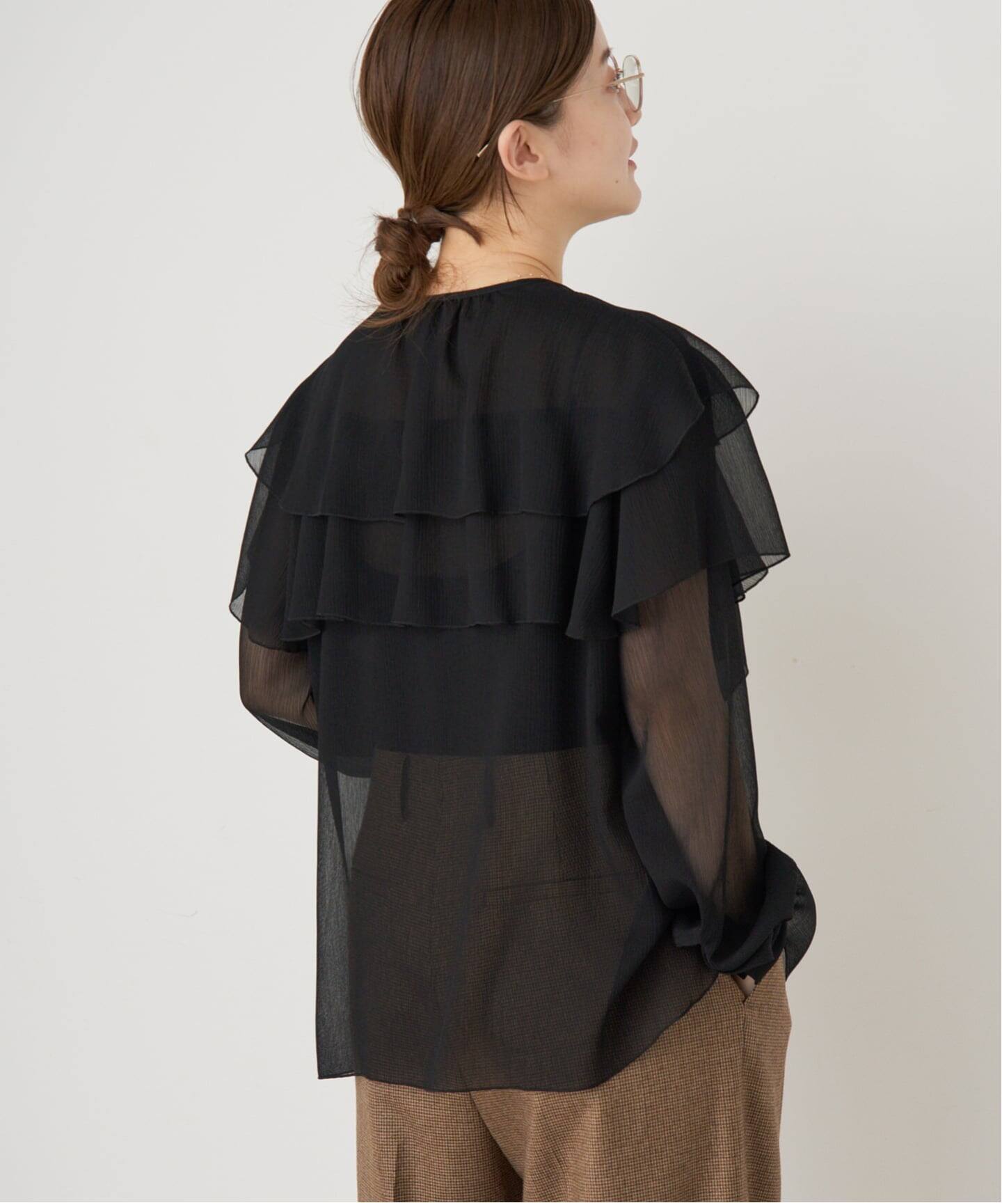 一部カラーWEB・一部店舗限定/追加》楊柳フリルブラウス（シャツ