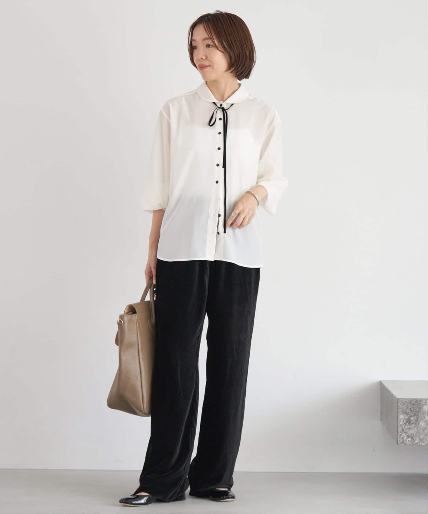 イエナ　IENA 新品ミニラウンドカラーブラウス ミニラウンドカラーブラウス（シャツ／ブラウス）｜IENA（イエナ）の