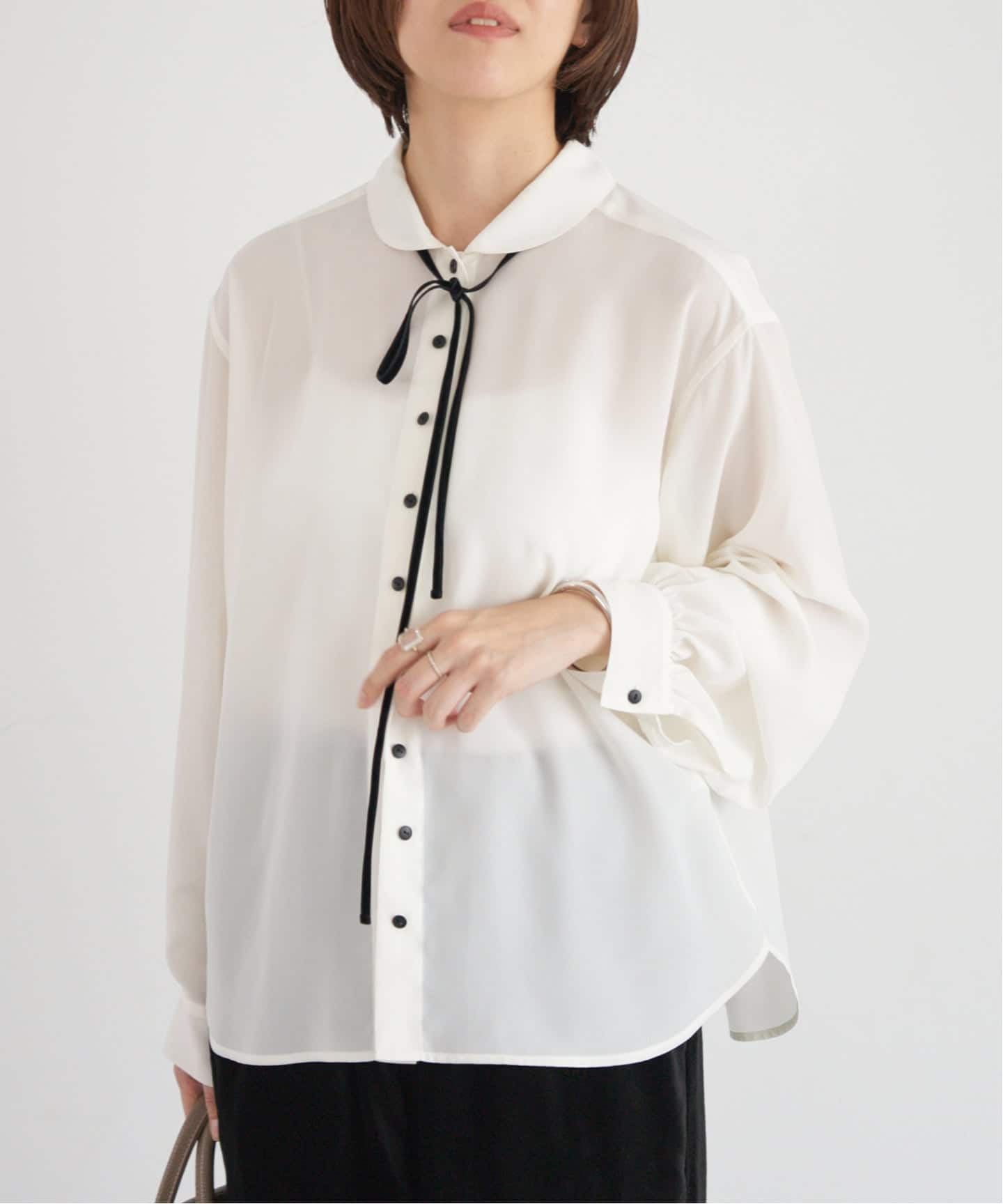 イエナ　IENA 新品ミニラウンドカラーブラウス ミニラウンドカラーブラウス（シャツ／ブラウス）｜IENA（イエナ）の