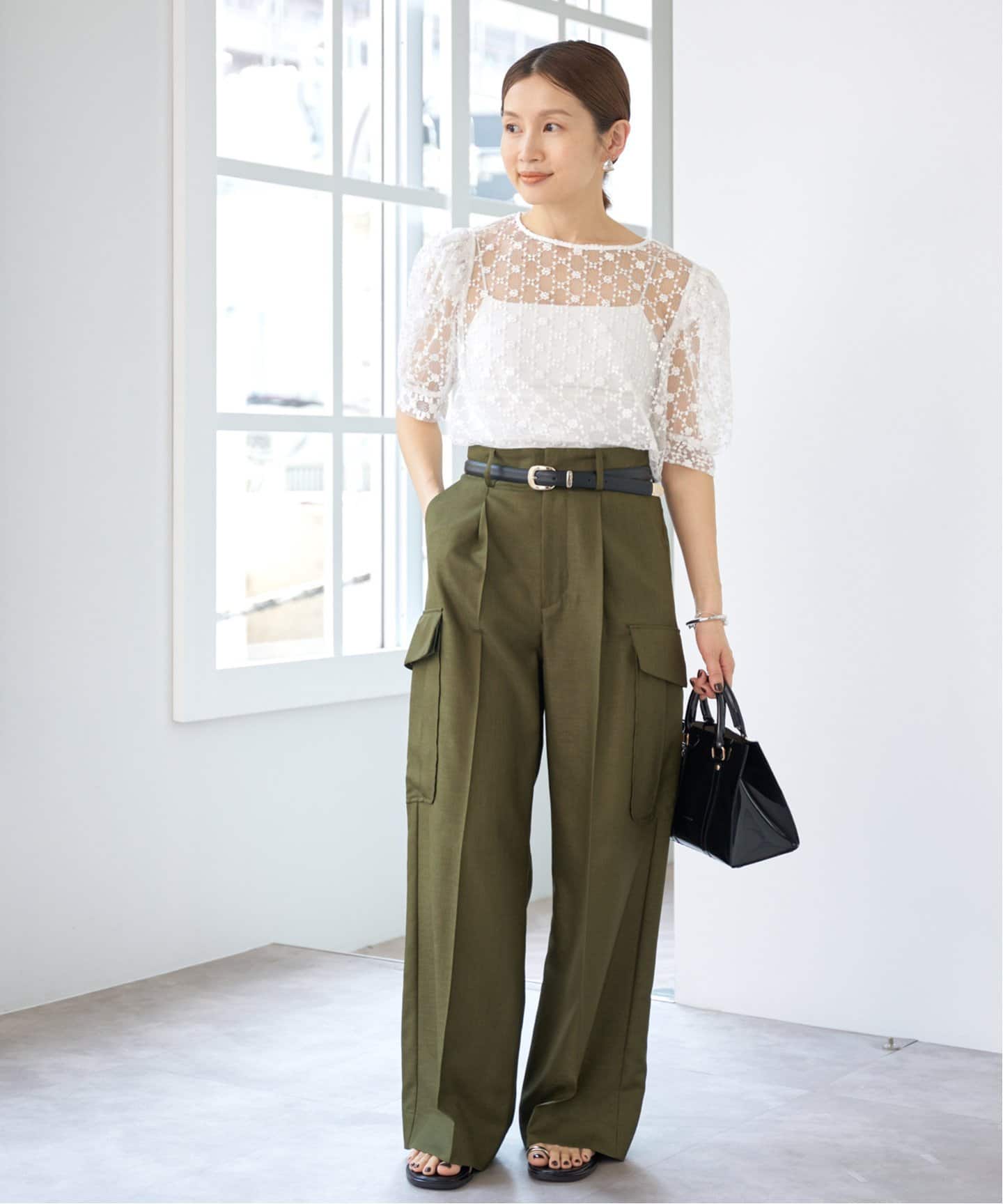 一部店舗・WEB限定》レースパフブラウス（シャツ／ブラウス）｜IENA