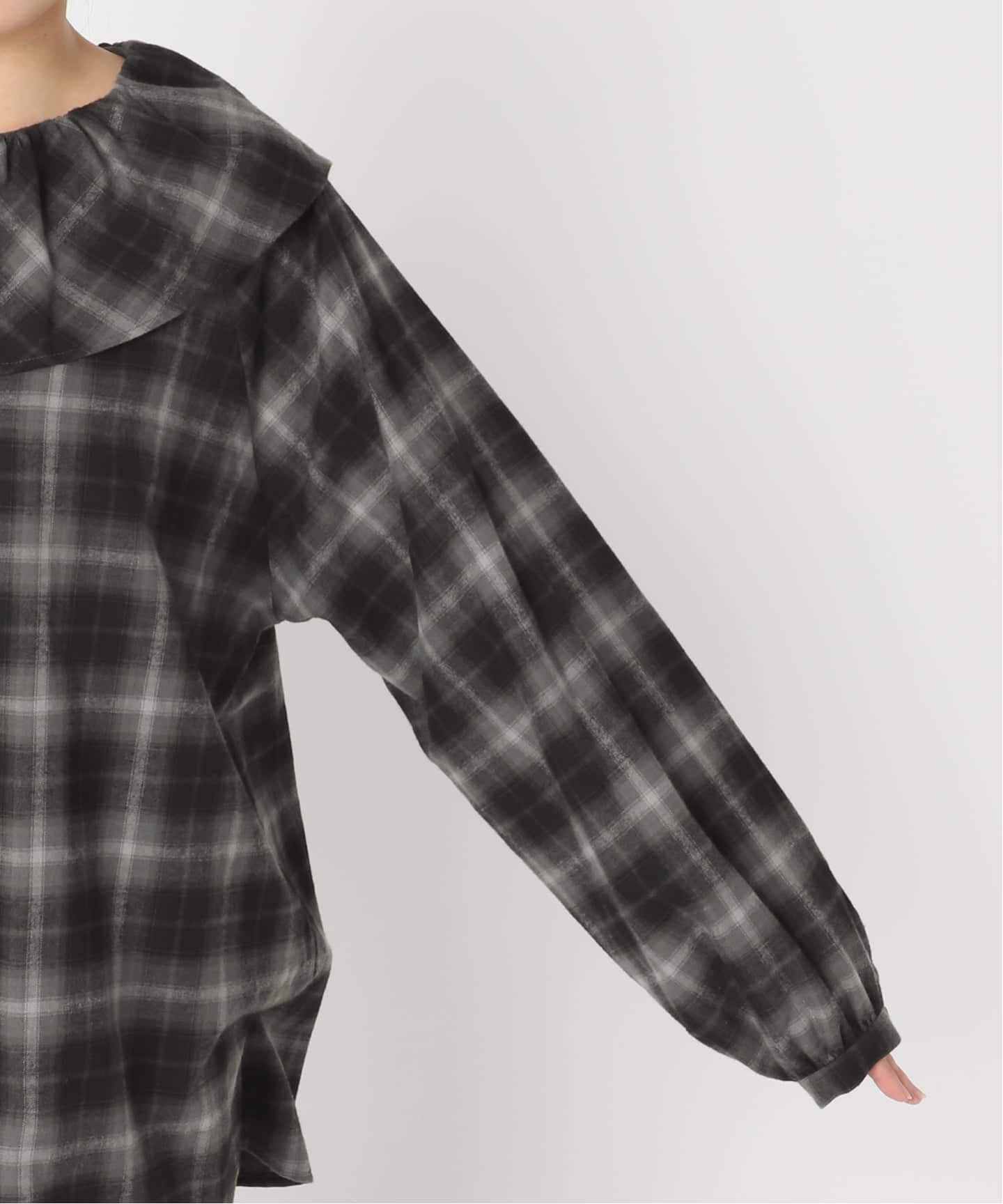 追加2》BLACK フリルチェックブラウス（シャツ／ブラウス）｜IENA