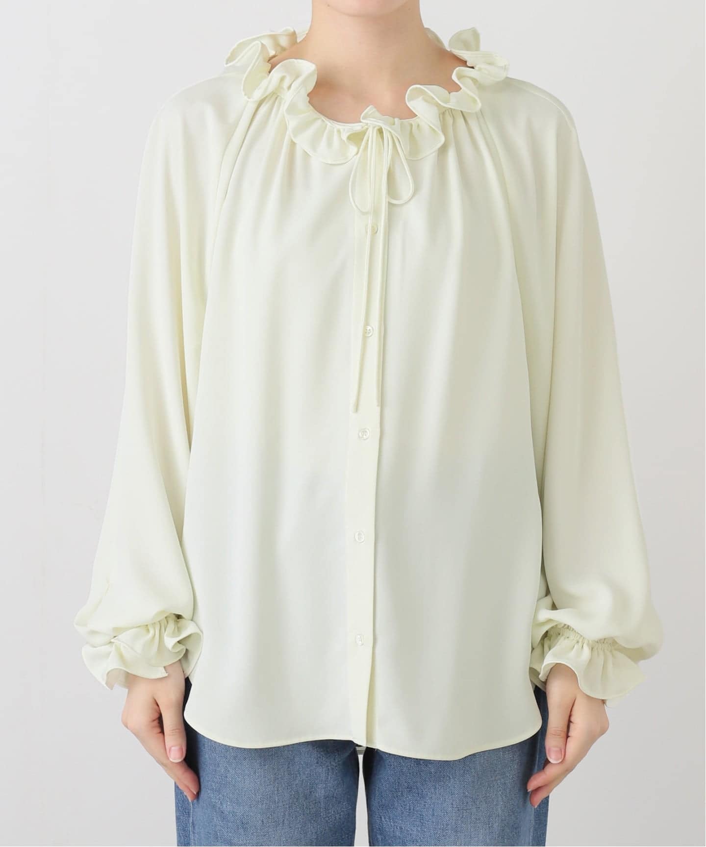 襟フリルブラウス（シャツ／ブラウス）｜IENA（イエナ）の通販
