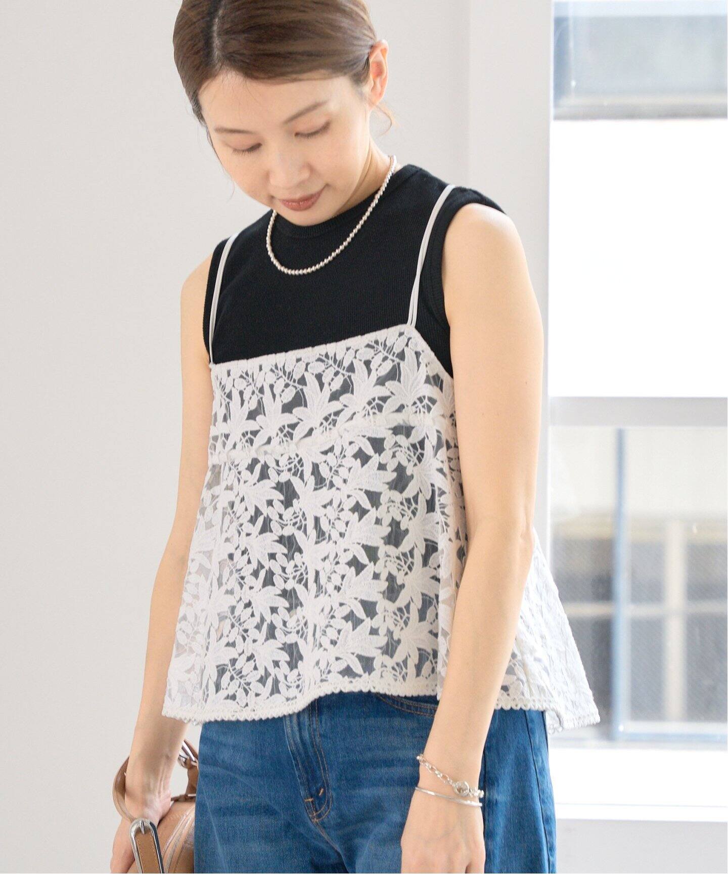 WEB限定/追加予約》レースショートキャミソール（キャミソール）｜IENA  