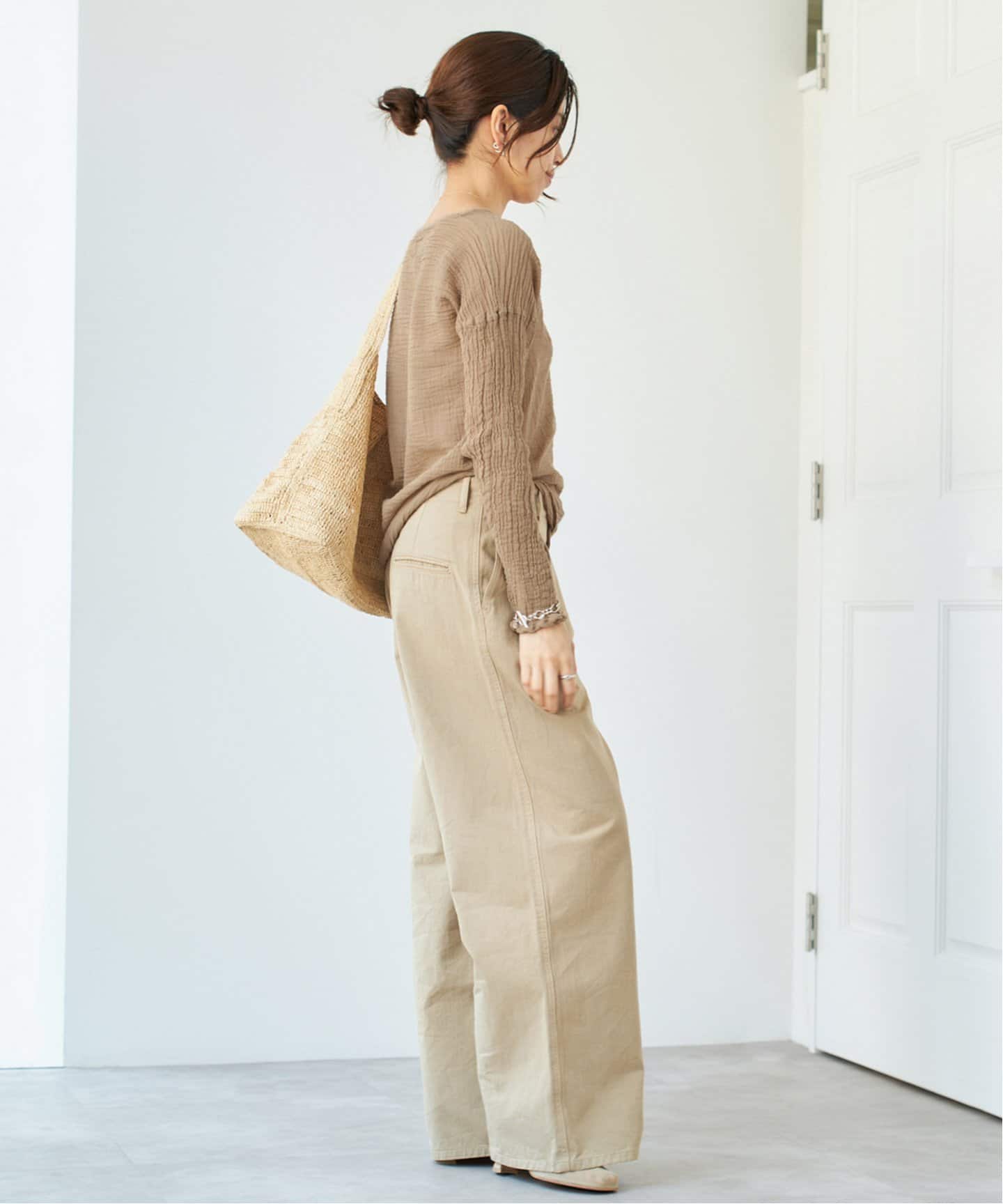お値下げ！アトリエフランセ　ロングスリーブシャツ　ベージュ 追加予約》LES ATELIERS FRANCAIS DE CONFECTION ロングスリーブ