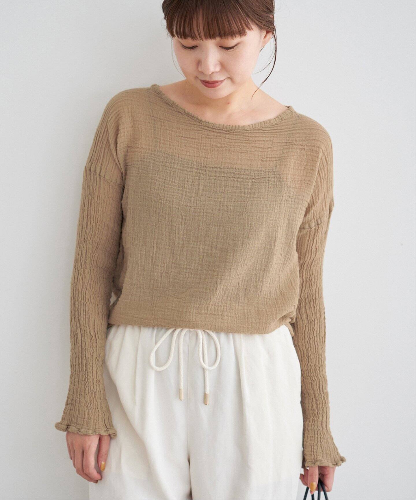 【新品未使用】IENA　アトリエフランセ　ロングスリーブトップス　ホワイト IENA シャツ ブラウス 「LES ATELIERS FRANCAIS DE CONFECTION