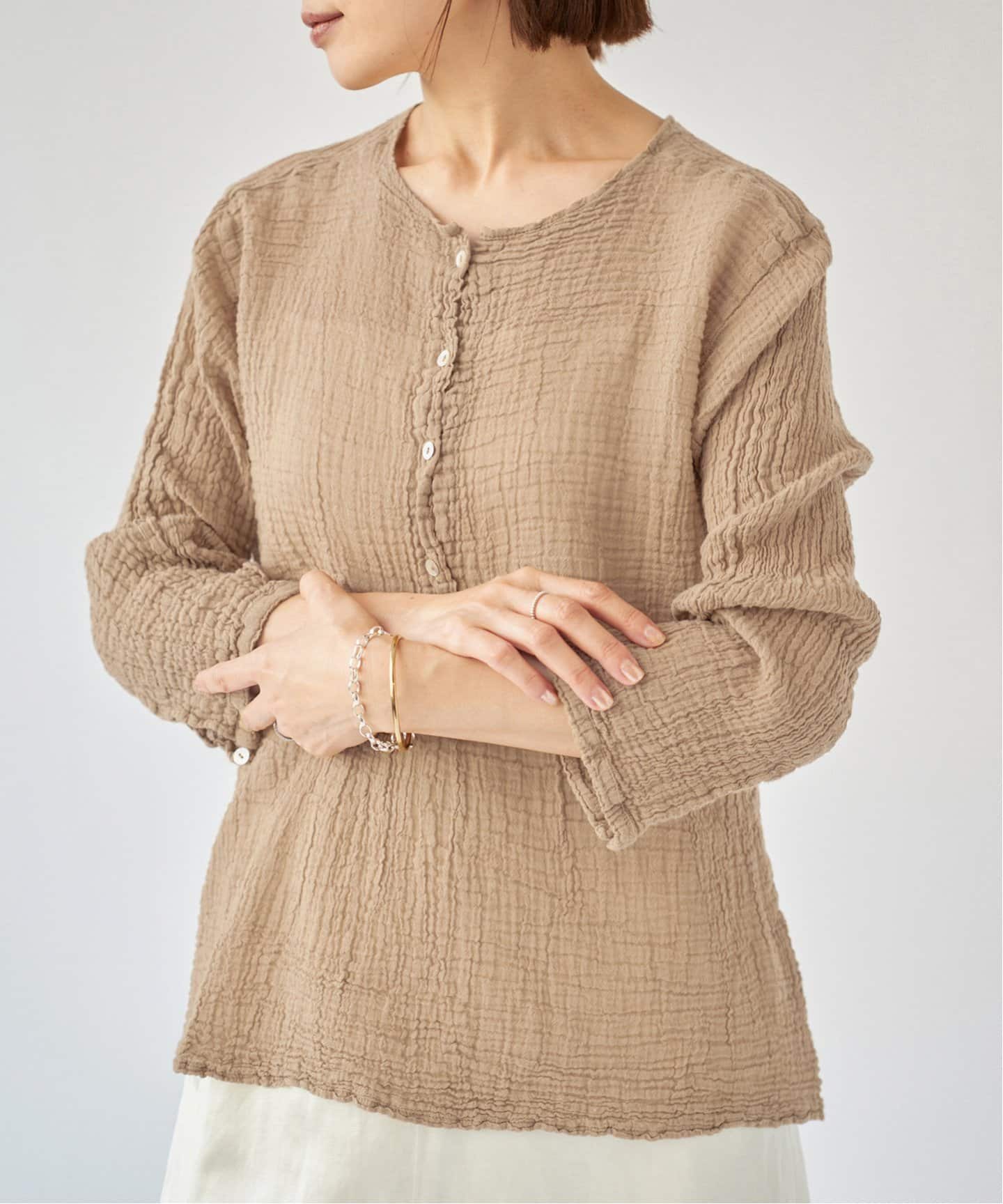 plage ル アトリエフランセ デ コンフェクション　ヘンリーネックシャツ plage ル アトリエフランセ デ コンフェクション ヘンリーネック