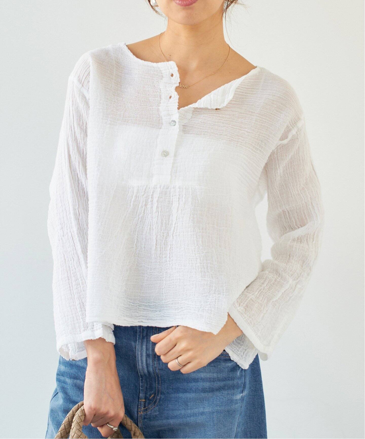 予約》LES ATELIERS FRANCAIS DE CONFECTION ヘンリーネックトップス  