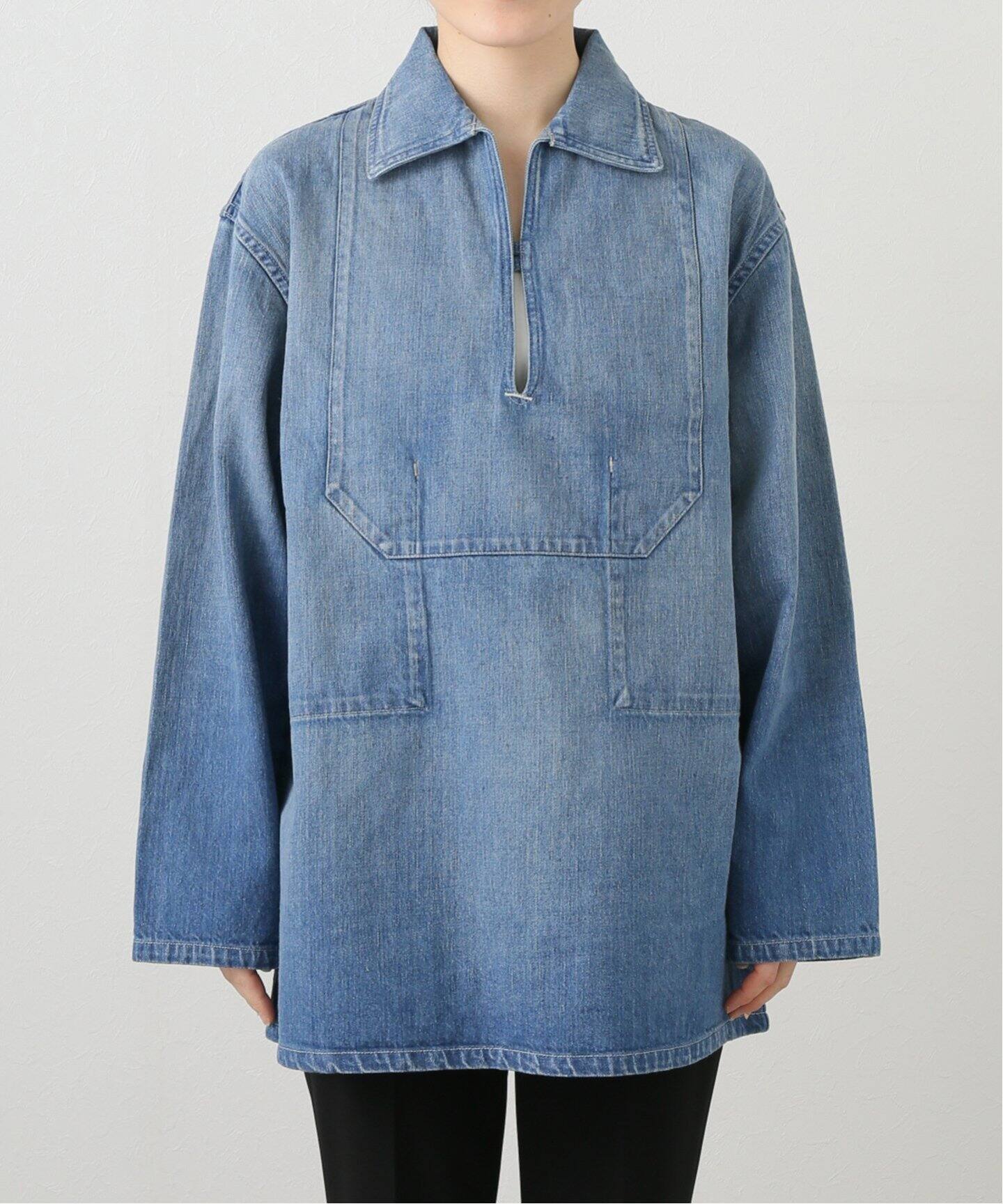 AURALEE/オーラリー SELVEDGE FADED LIGHT DENIM P/O S デニムシャツ 