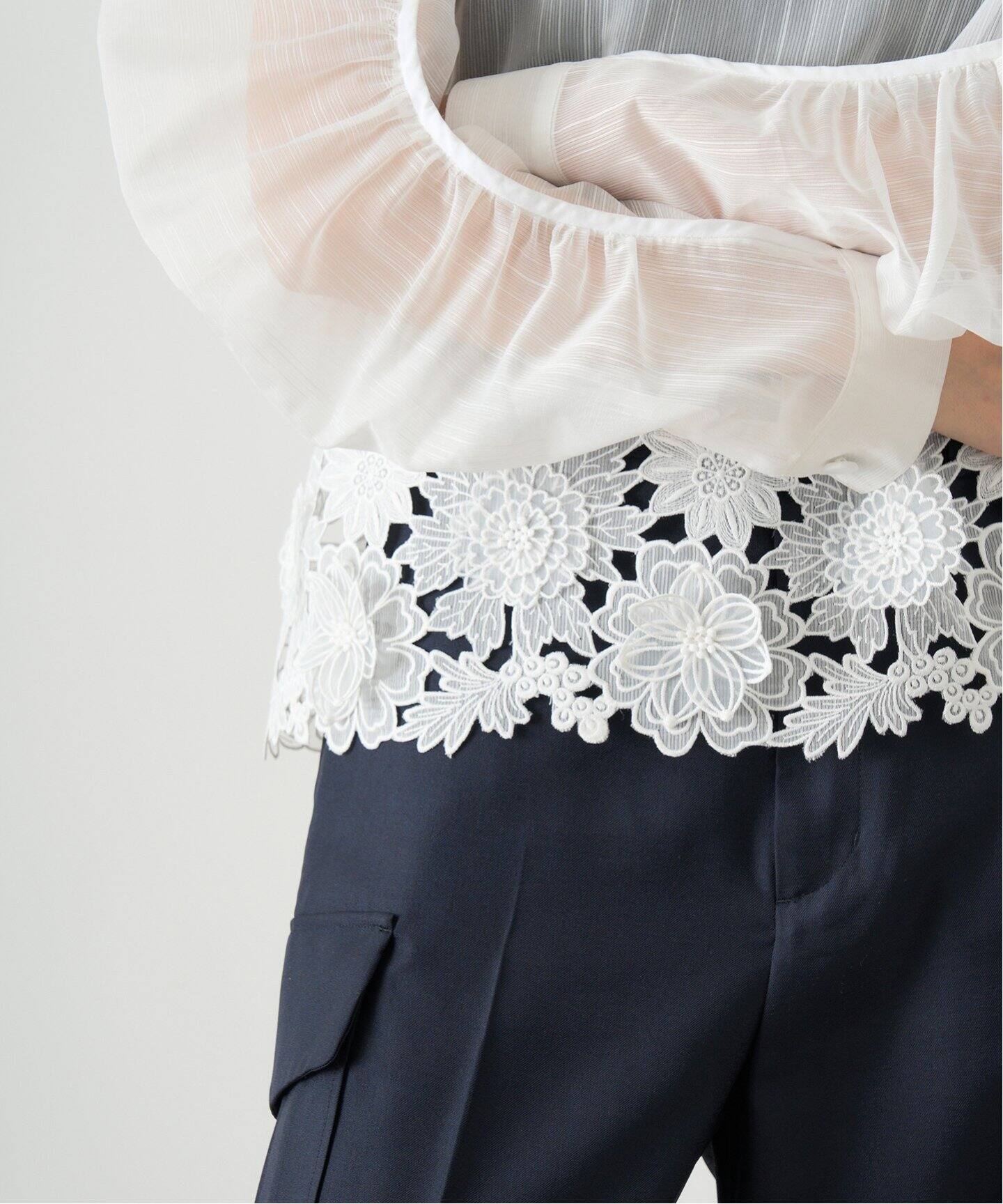 MOUJIC/ムジィーク 別注 FLOWER LACE BLOUSE（シャツ／ブラウス 