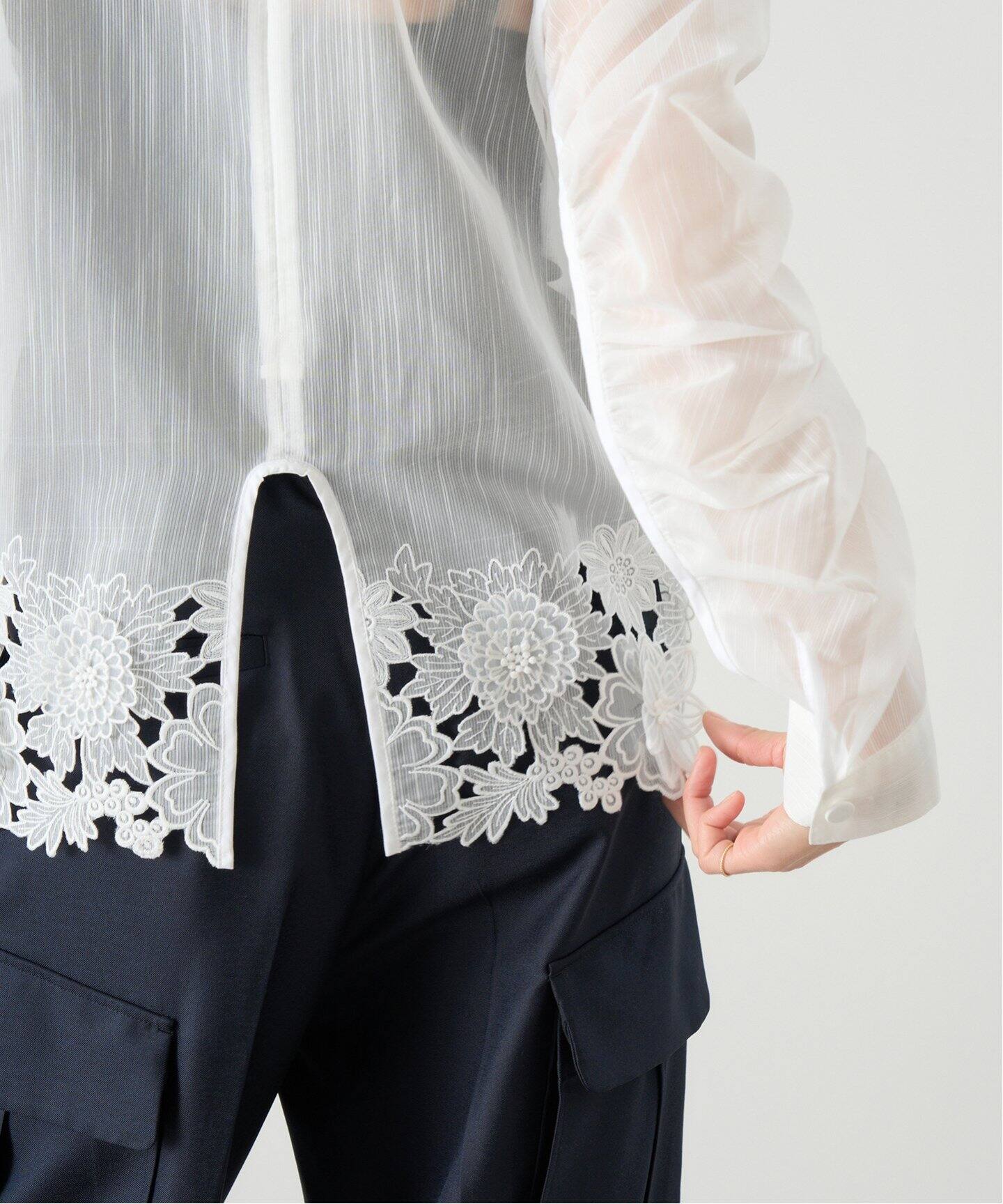 MOUJIC/ムジィーク 別注 FLOWER LACE BLOUSE（シャツ／ブラウス 