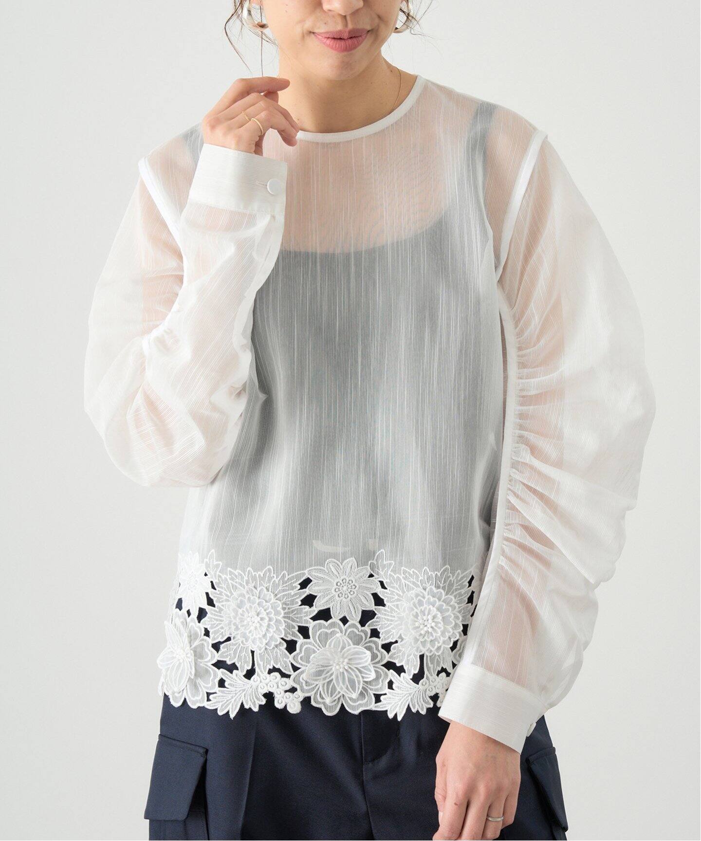 MOUJIC/ムジィーク 別注 FLOWER LACE BLOUSE（シャツ／ブラウス 