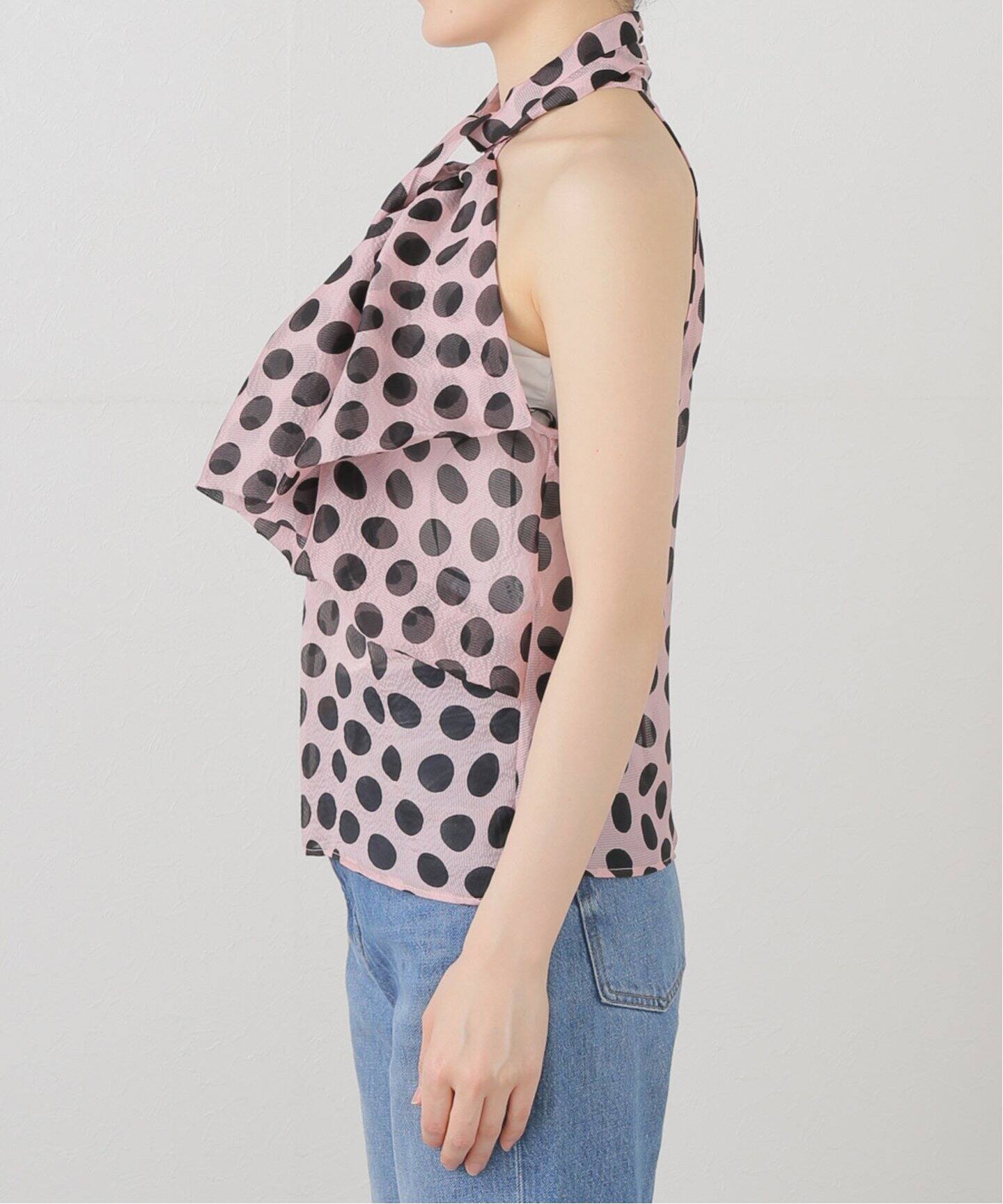 NINA RICCI/ニナ リッチ SILK SEERSUCKER DOTS TOP ブラウス