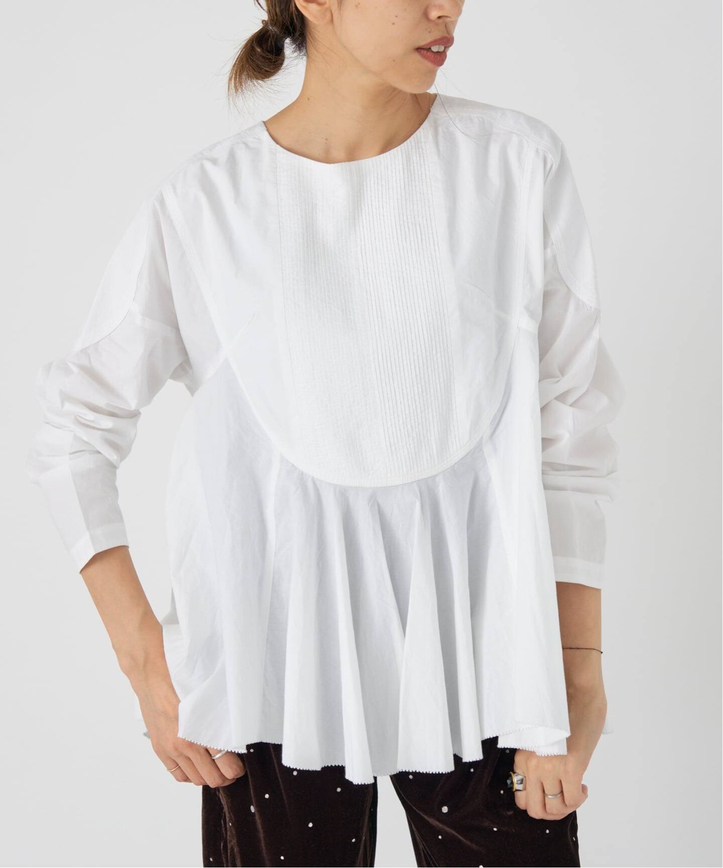 アユーシ 別注 フロントピンタックペプラムブラウス AAYUSHI/アユーシ 別注 フロントピンタックペプラムブラウス（シャツ